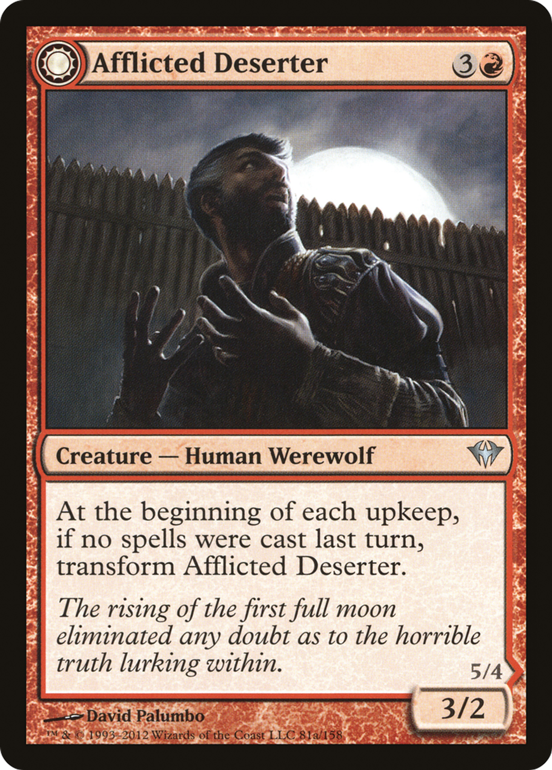 Afflicted Deserter // Werewolf Ransacker — Dark Ascension — Magic: The Gathering