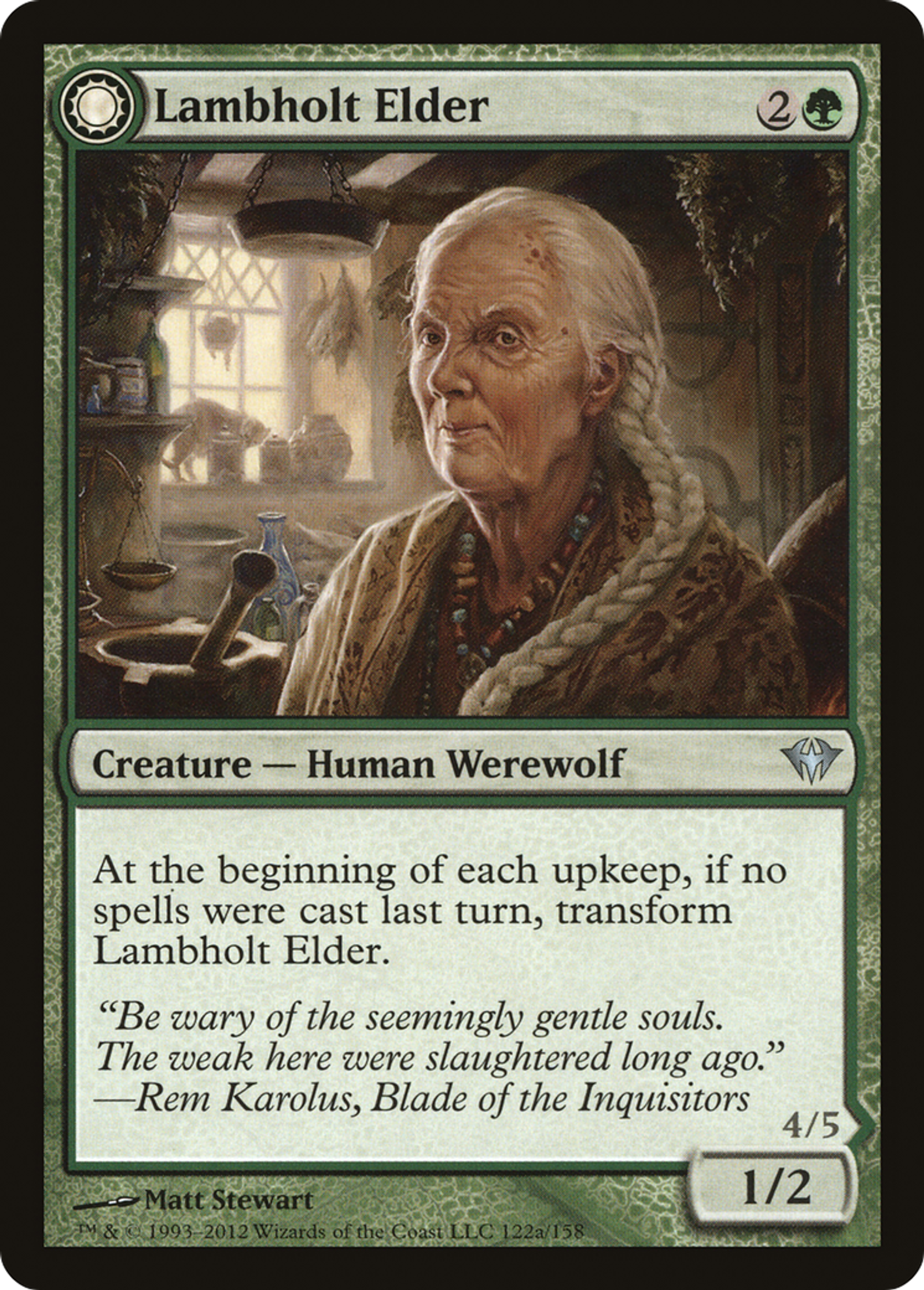 Doyenne de Lambholt // Loup-garou à fourrure d'argent — Dark Ascension — Magic: The Gathering