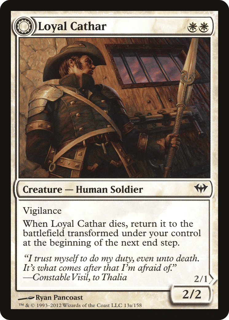 Loyal Cathar // Unhallowed Cathar — Dark Ascension — Magic: The Gathering