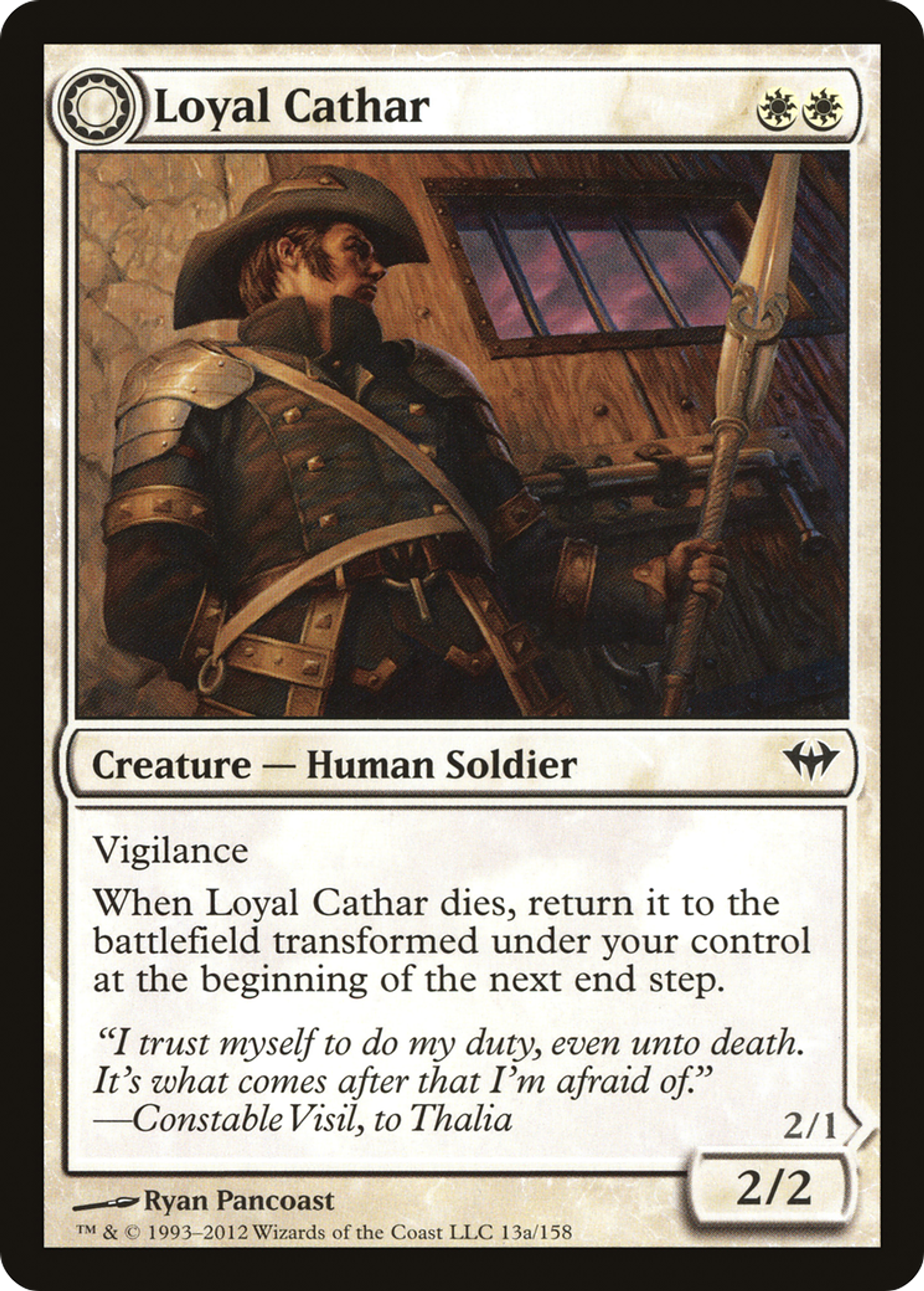 Loyal Cathar // Unhallowed Cathar — Dark Ascension — Magic: The Gathering