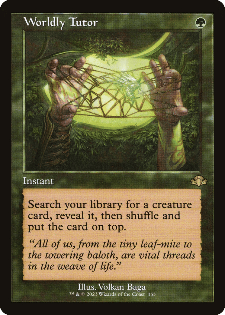 Worldly Tutor — Dominaria Remastered — Magic: The Gathering