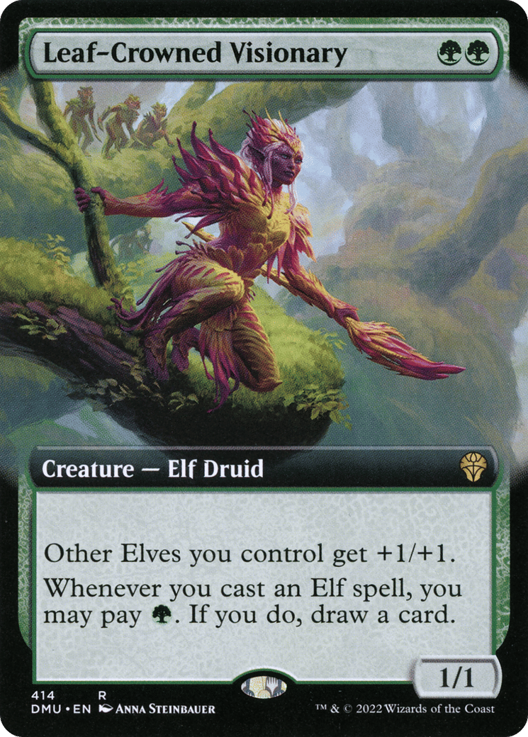 Leaf-Crowned Visionary — Dominaria United — Magic: The Gathering