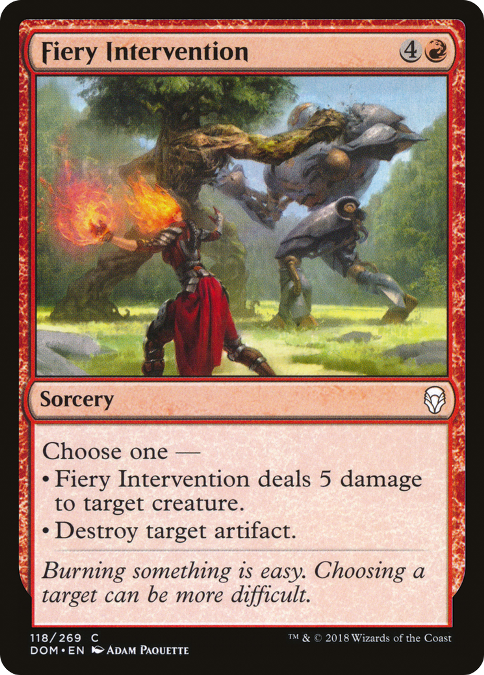 Intervention ardente — Dominaria — Magic: The Gathering
