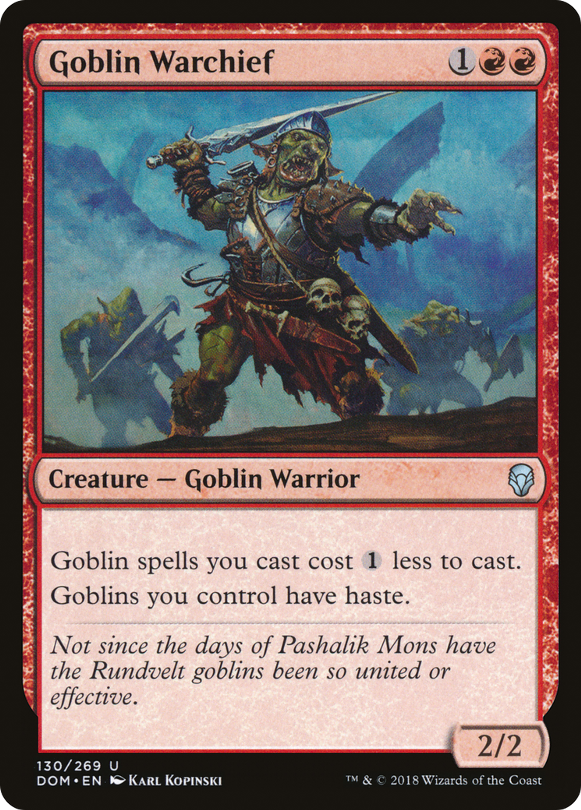 Goblin Warchief — Dominaria — Magic: The Gathering