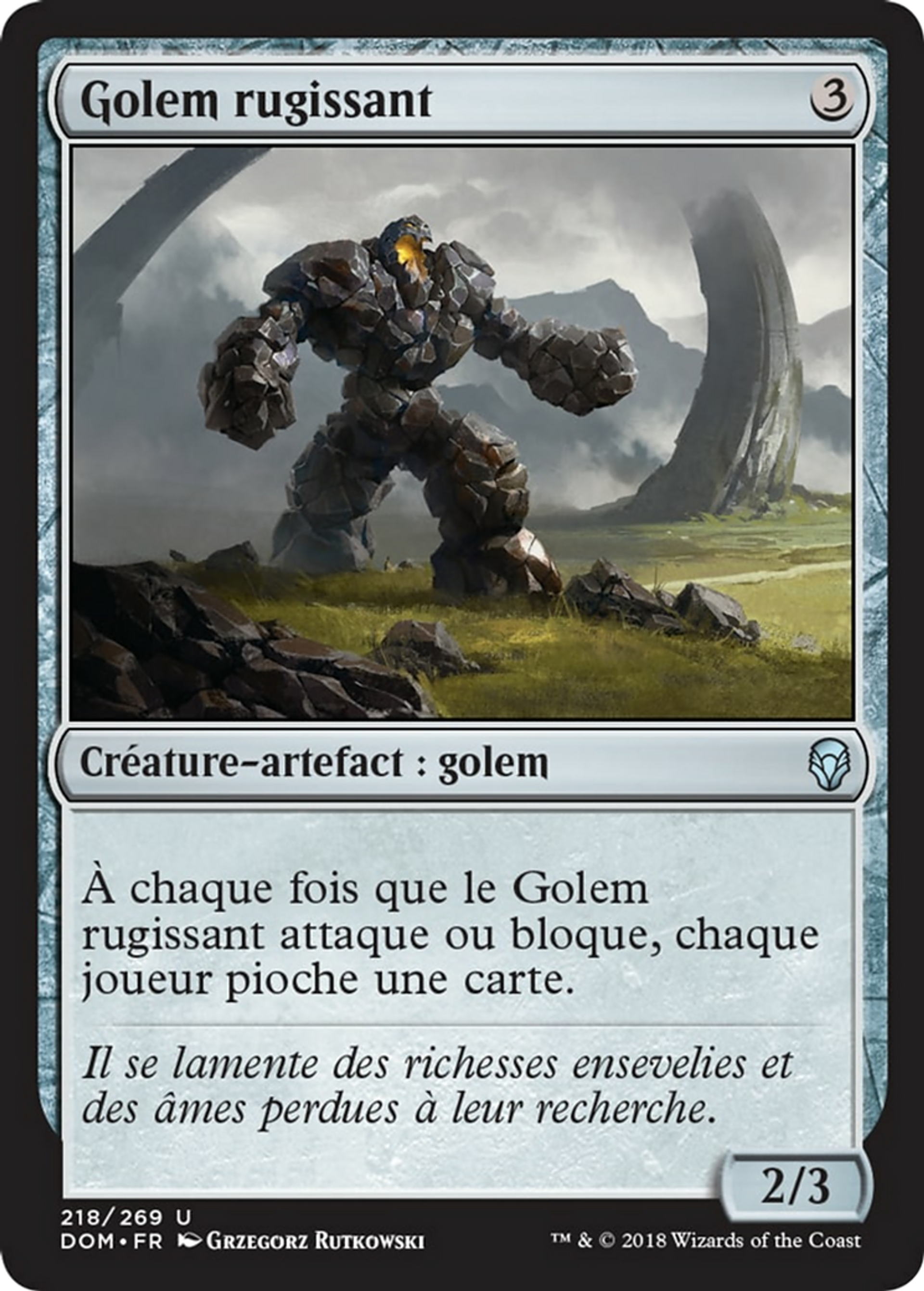 Golem rugissant — Dominaria — Magic: The Gathering