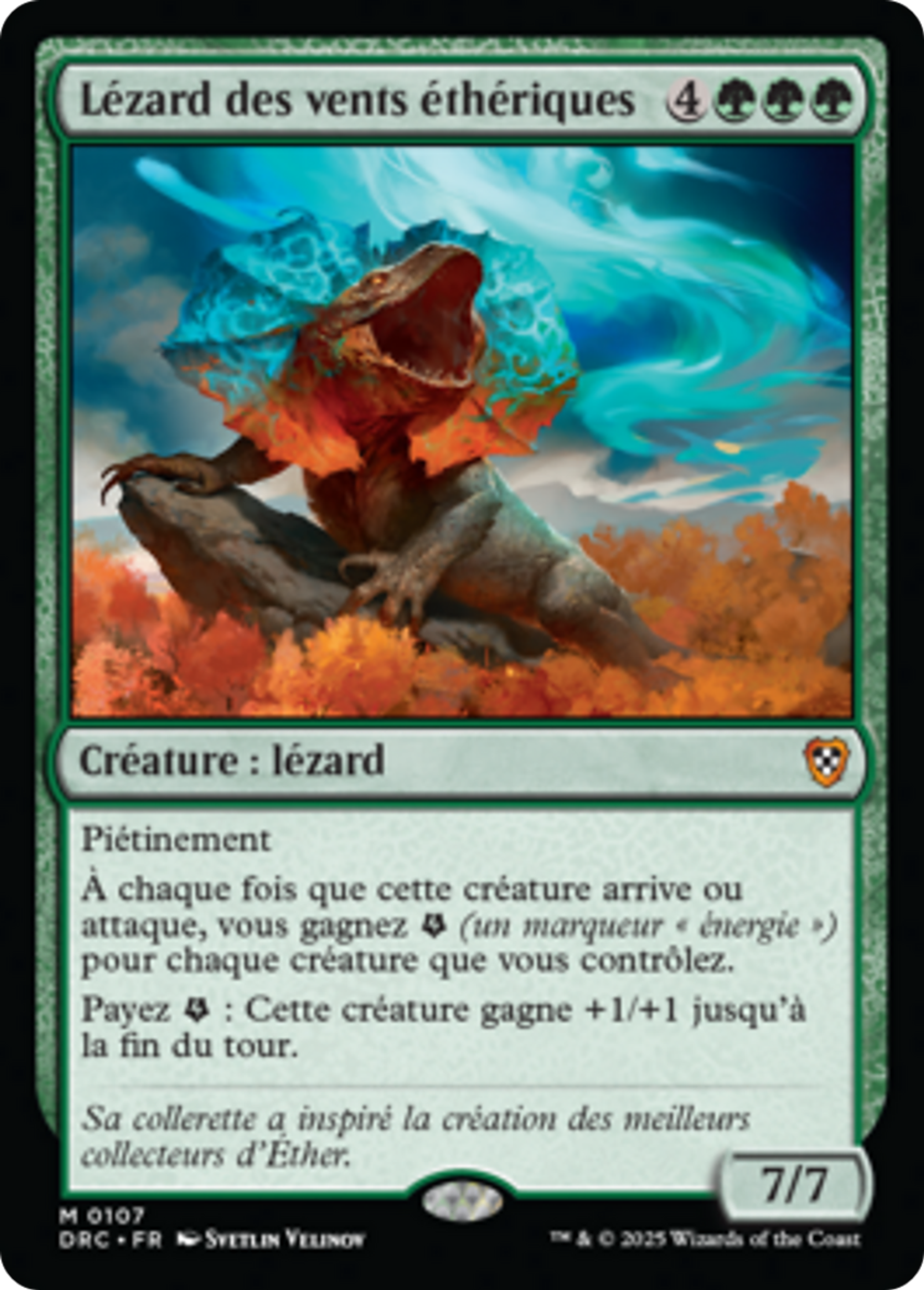 Lézard des vents éthériques — Aetherdrift Commander — Magic: The Gathering