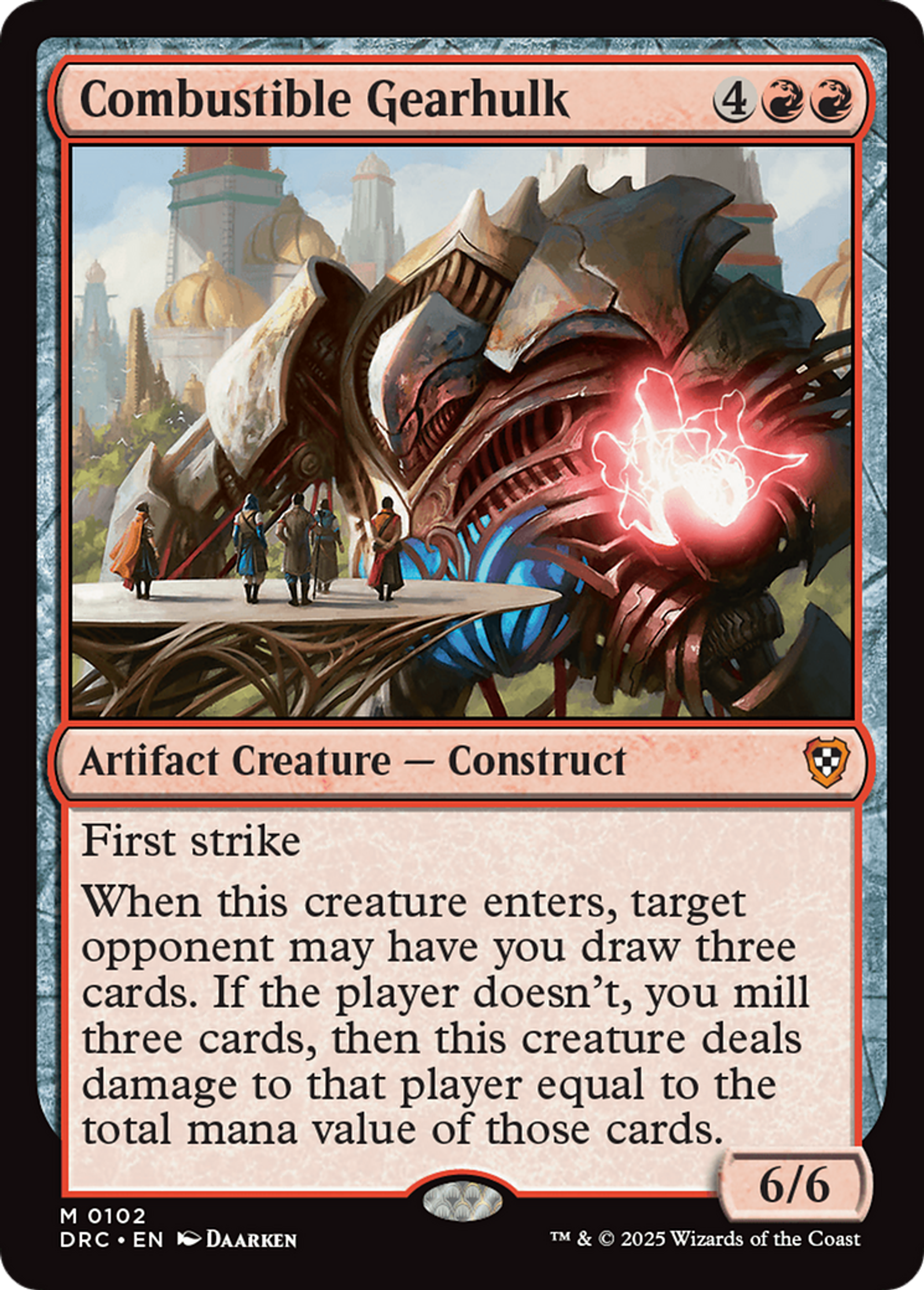 Combustible Gearhulk — Aetherdrift Commander — Magic: The Gathering