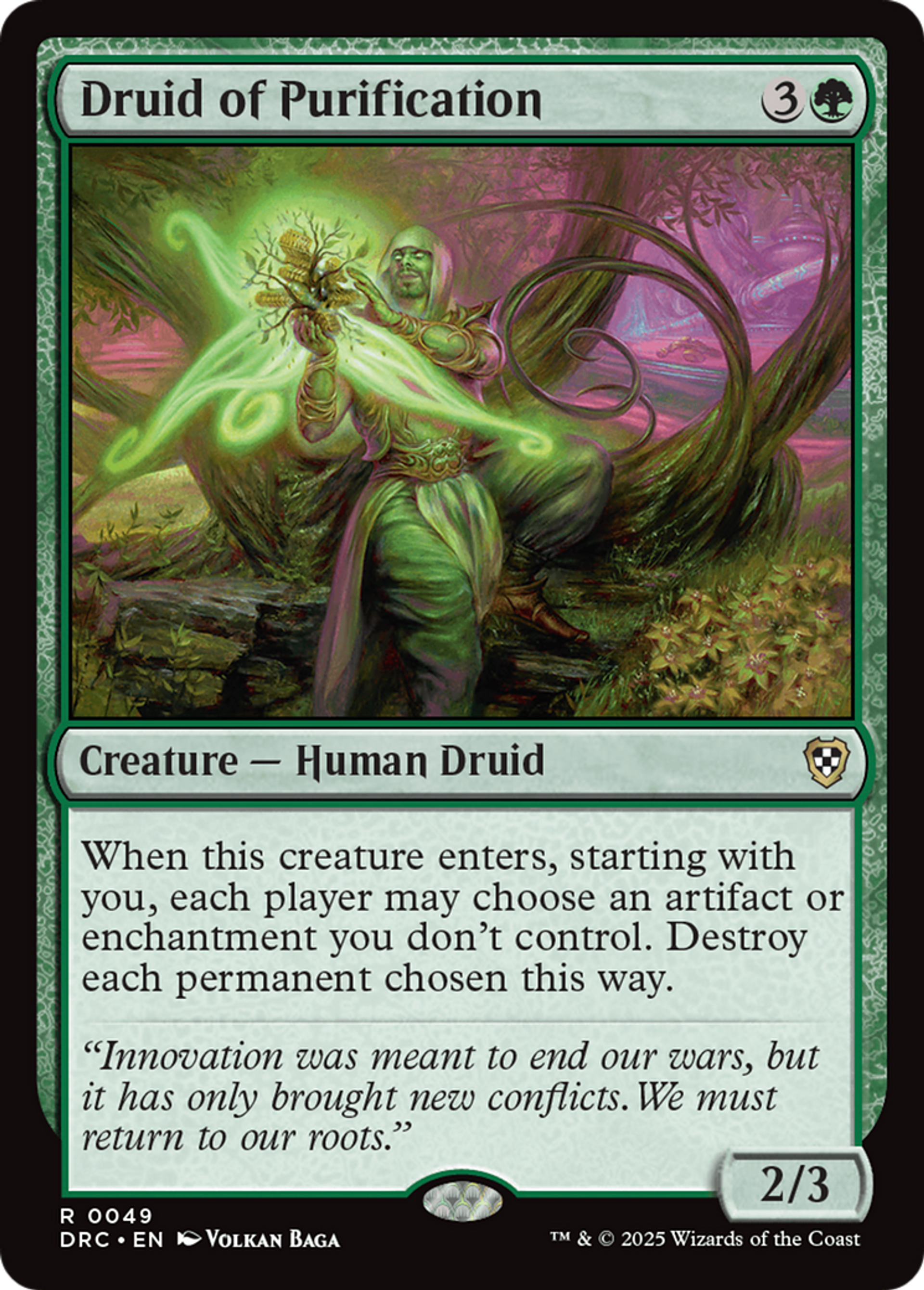 Druid of Purification — Aetherdrift Commander — Magic: The Gathering