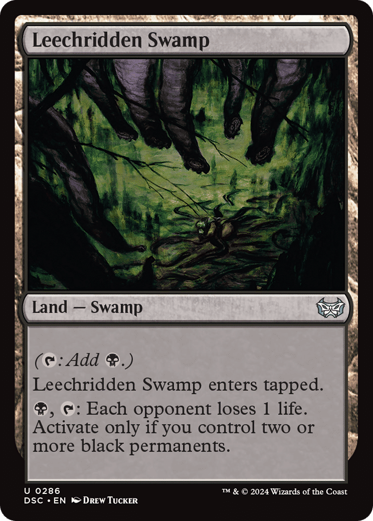 Leechridden Swamp from Duskmourn: House of Horror Commander - Magic: The Gathering