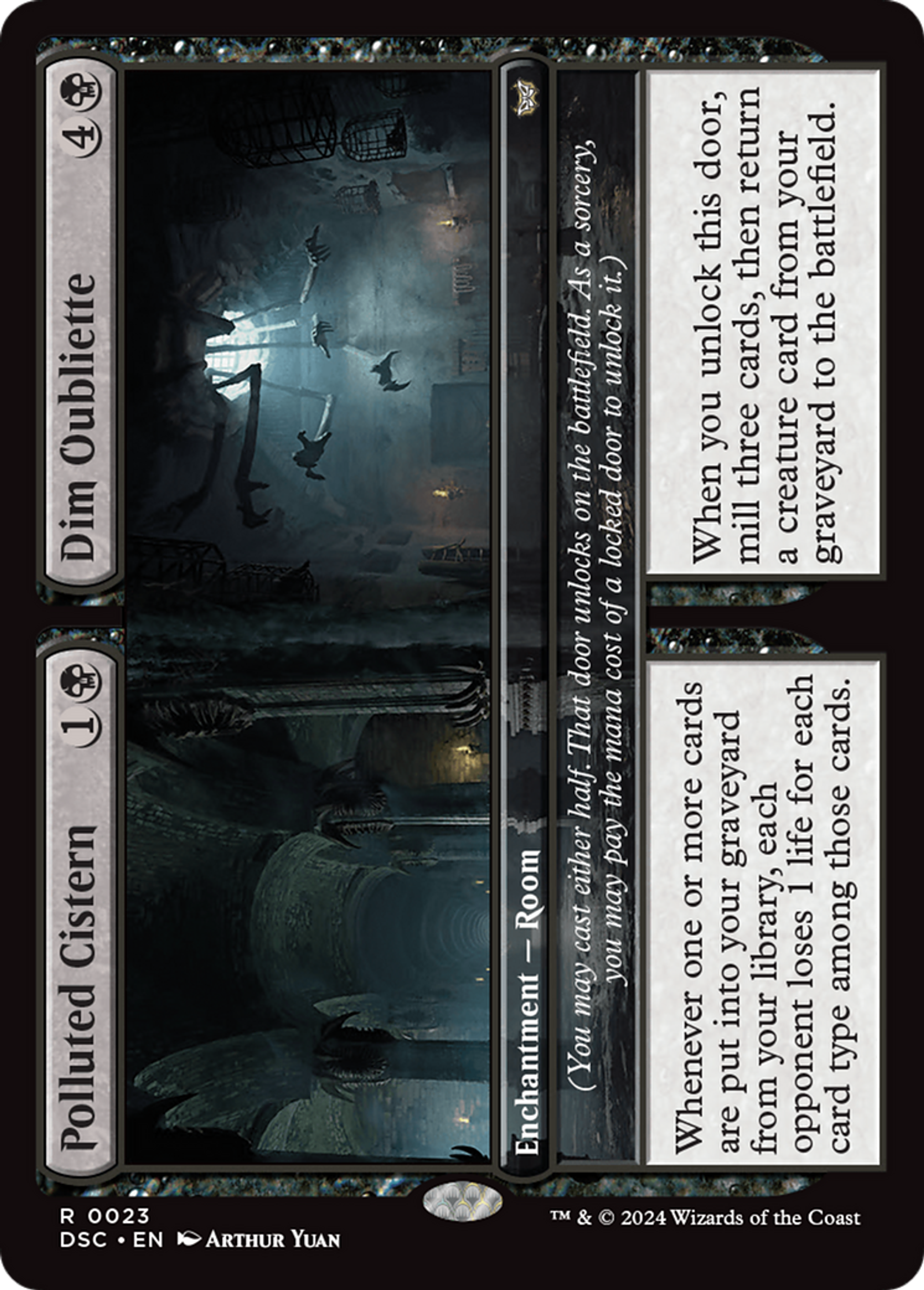 Polluted Cistern // Dim Oubliette — Duskmourn: House of Horror Commander — Magic: The Gathering