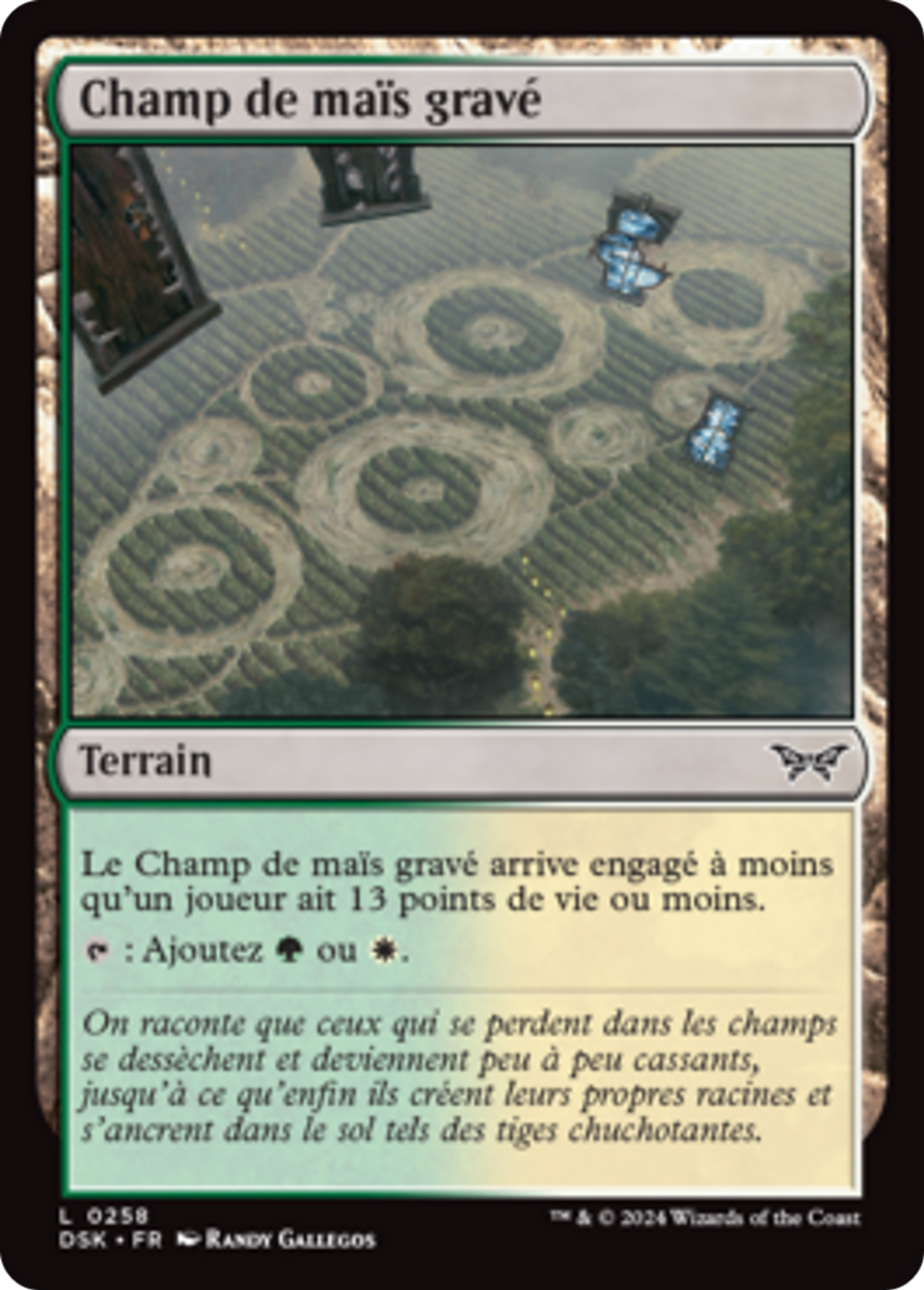 Champ de maïs gravé — Duskmourn: House of Horror — Magic: The Gathering