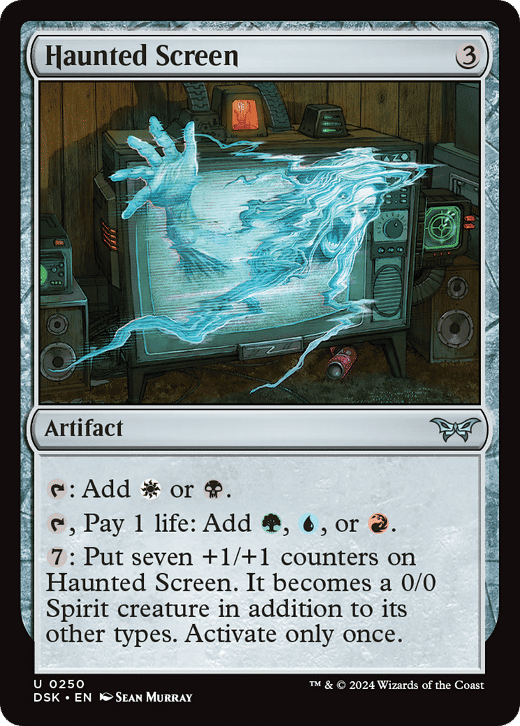 Haunted Screen — Duskmourn: House of Horror — Magic: The Gathering