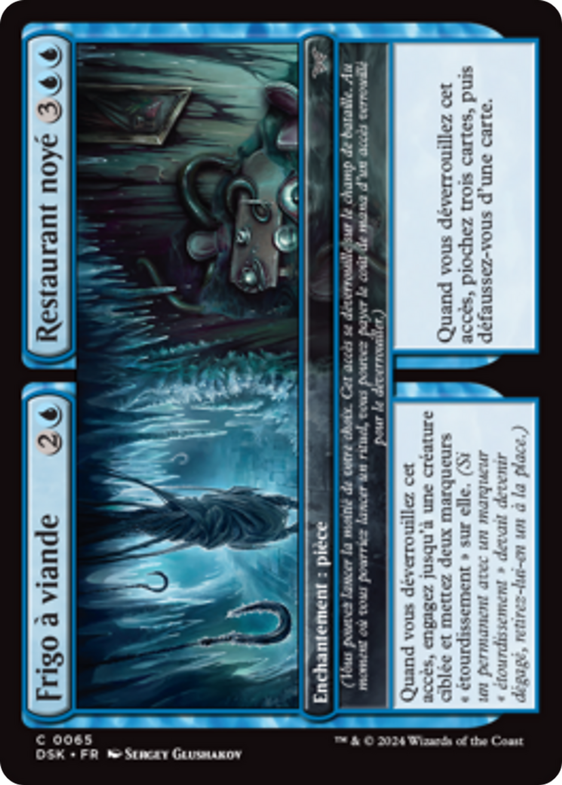 Frigo à viande // Restaurant noyé — Duskmourn: House of Horror — Magic: The Gathering
