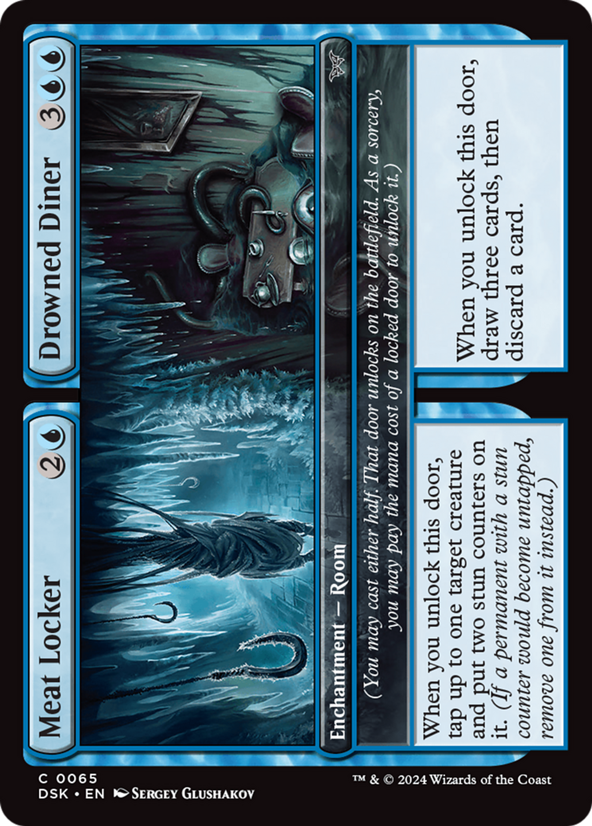 Frigo à viande // Restaurant noyé — Duskmourn: House of Horror — Magic: The Gathering