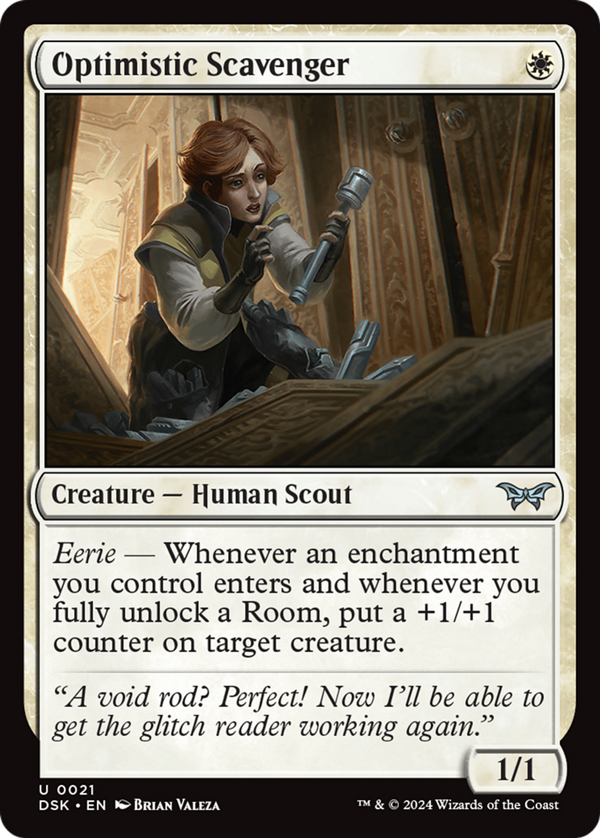 Pilleuse de poubelles optimiste — Duskmourn: House of Horror — Magic: The Gathering