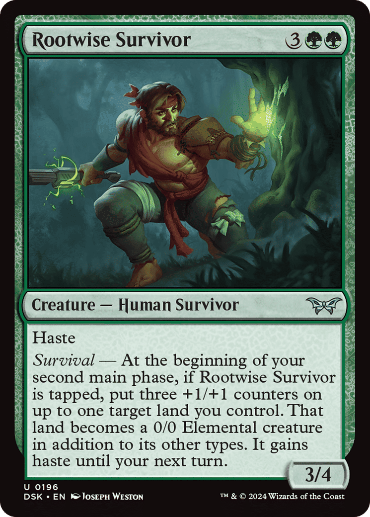 Rootwise Survivor — Duskmourn: House of Horror — Magic: The Gathering