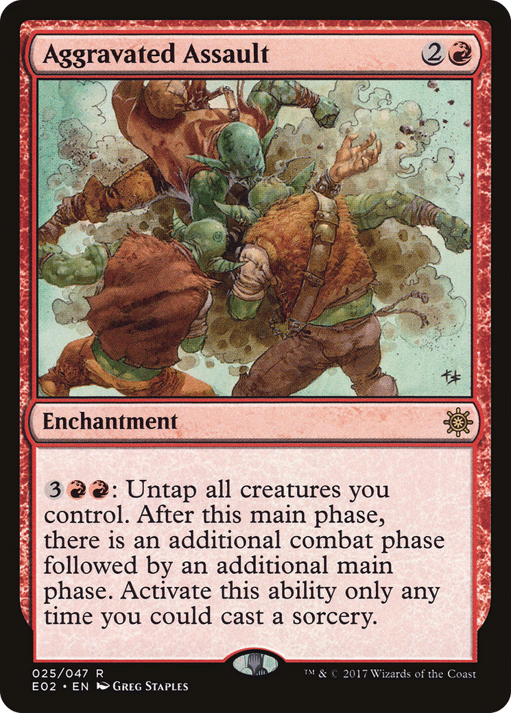 Aggravated Assault — Explorers of Ixalan — Magic: The Gathering
