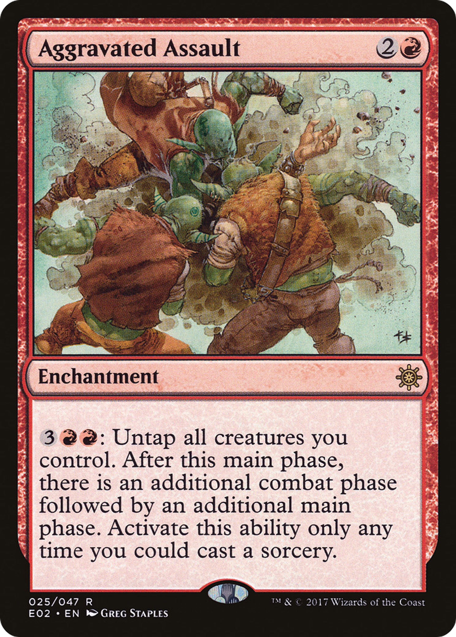 Aggravated Assault — Explorers of Ixalan — Magic: The Gathering