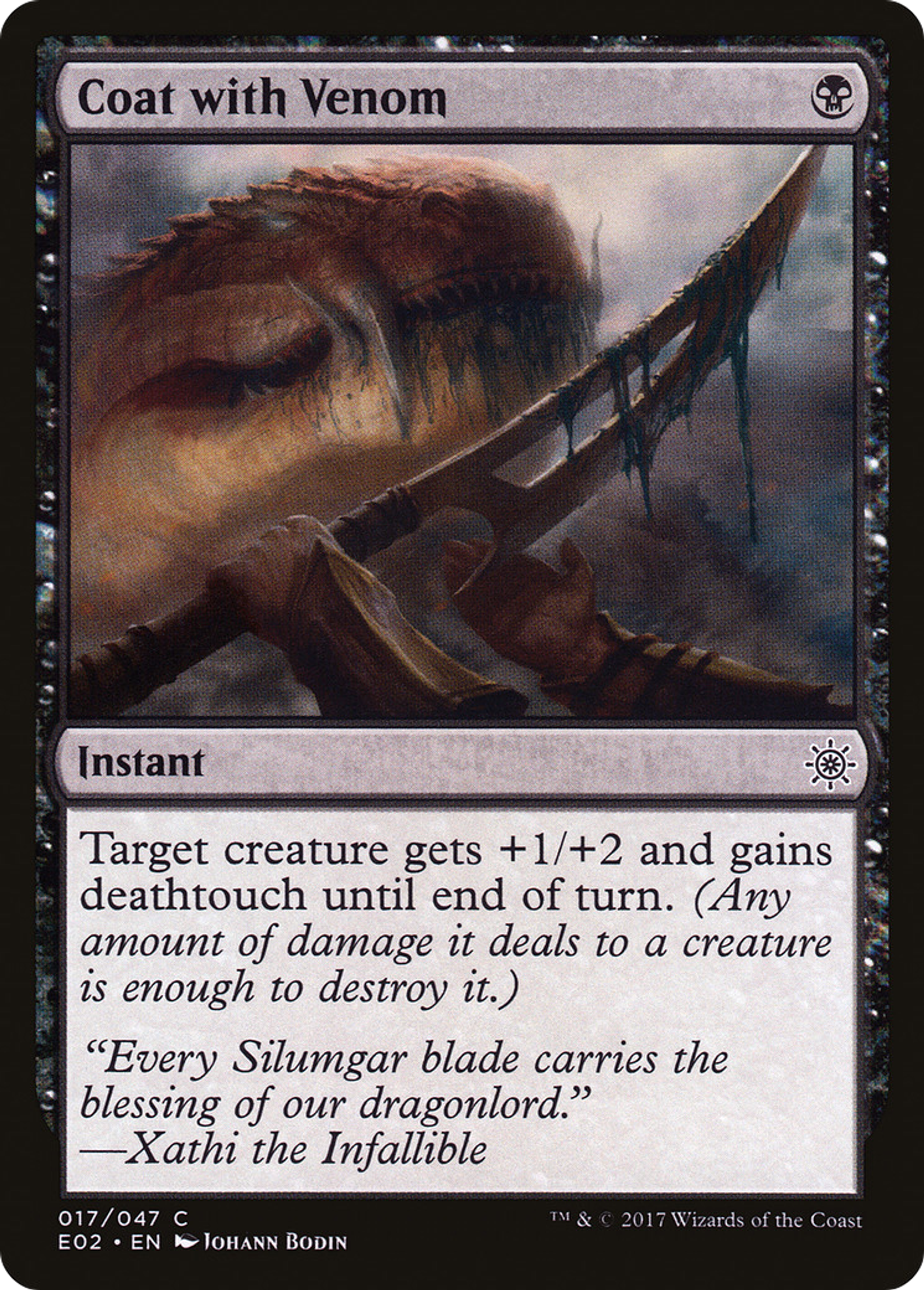 Coat with Venom — Explorers of Ixalan — Magic: The Gathering