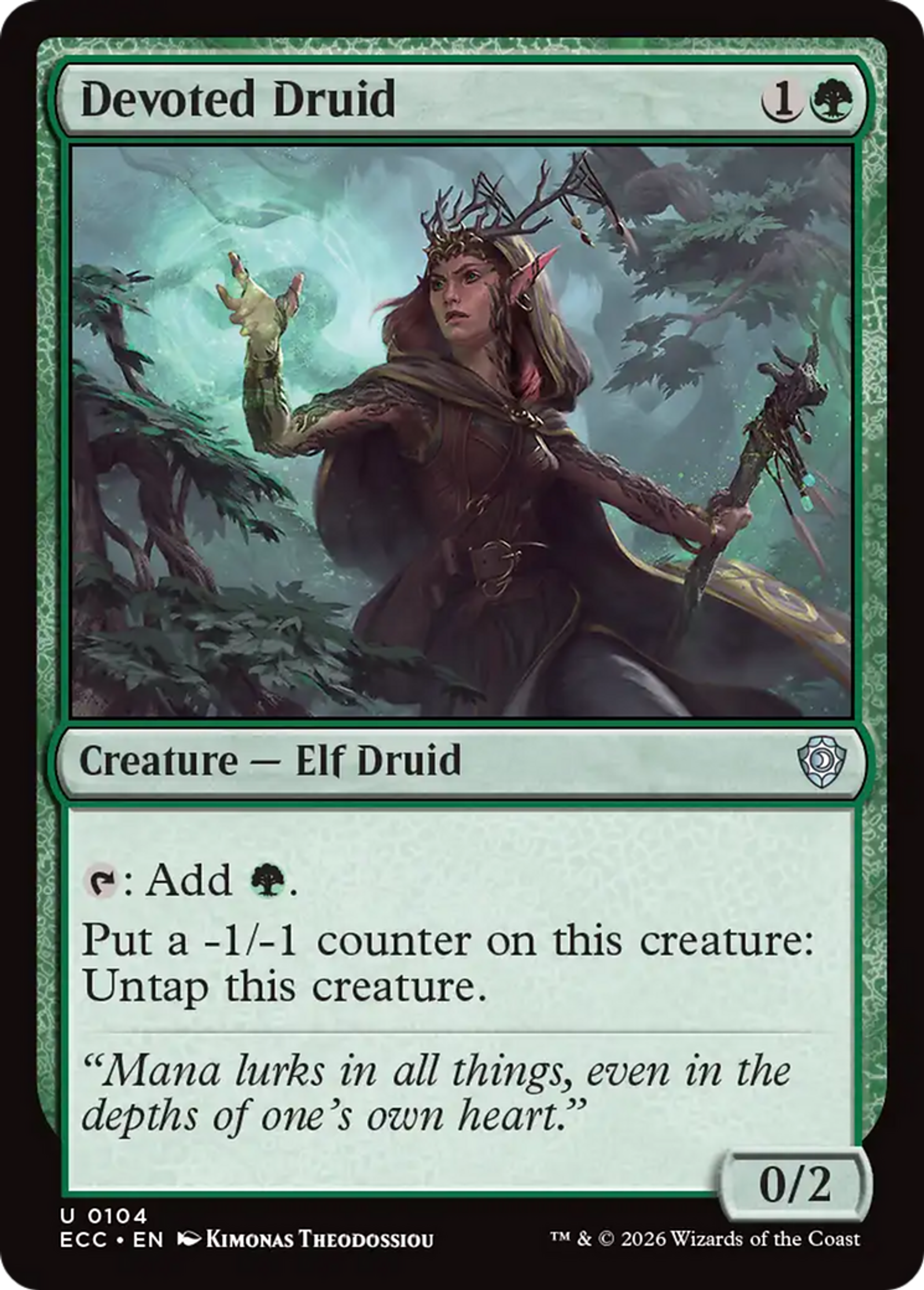 Devoted Druid — Lorwyn Eclipsed Commander — Magic: The Gathering