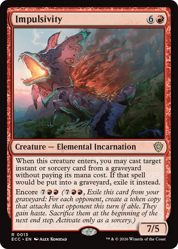 Impulsivity — Lorwyn Eclipsed Commander — Magic: The Gathering