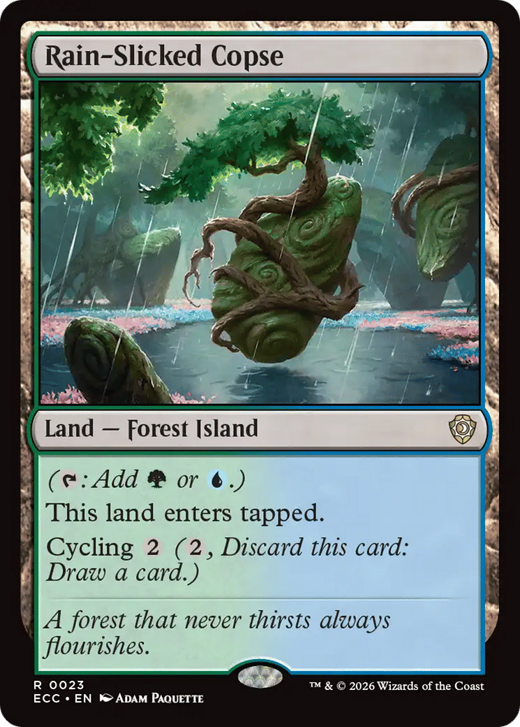 Rain-Slicked Copse — Lorwyn Eclipsed Commander — Magic: The Gathering