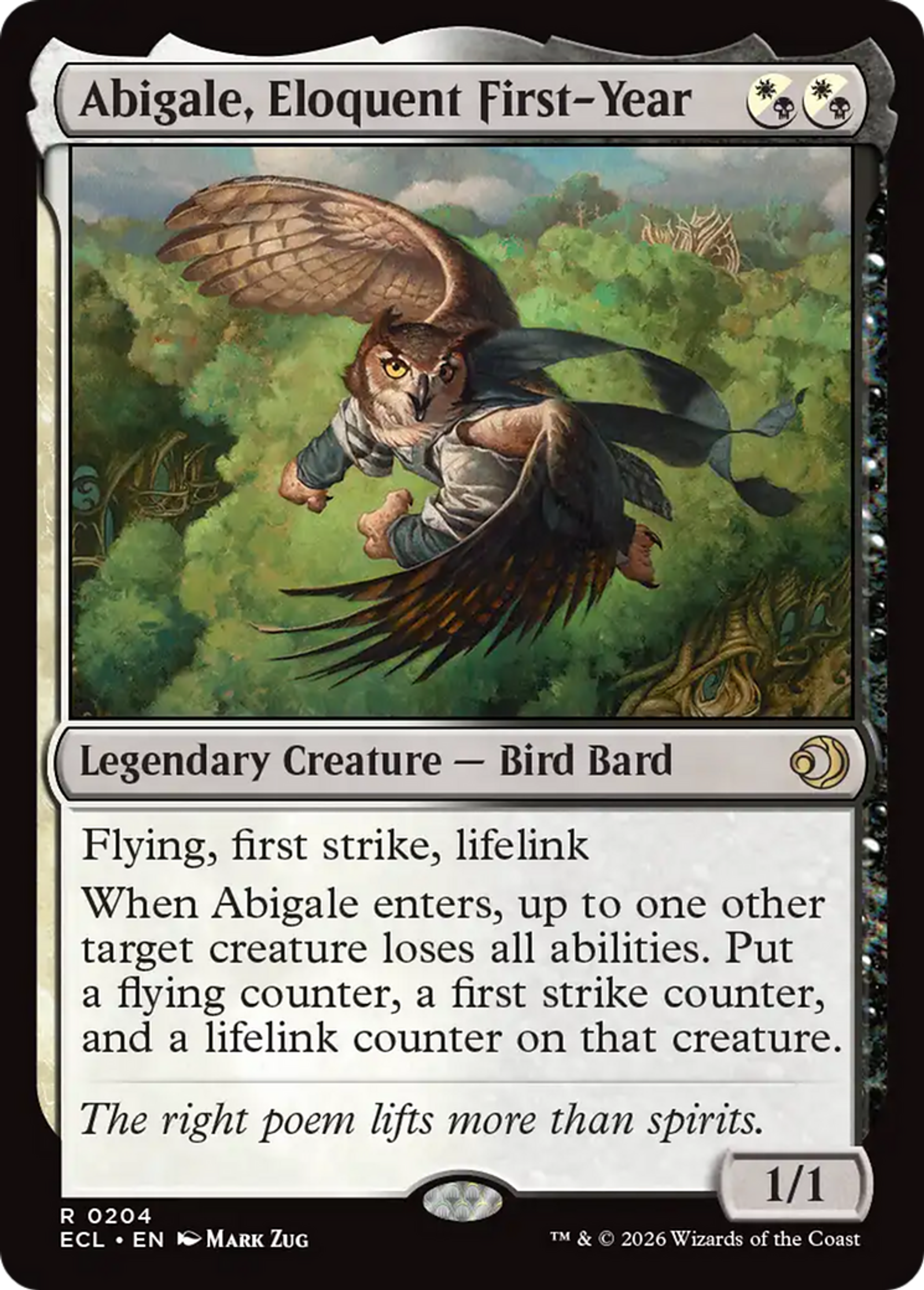 Abigale, Eloquent First-Year — Lorwyn Eclipsed — Magic: The Gathering