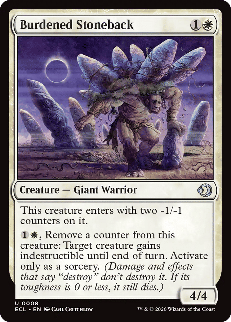 Burdened Stoneback — Lorwyn Eclipsed — Magic: The Gathering