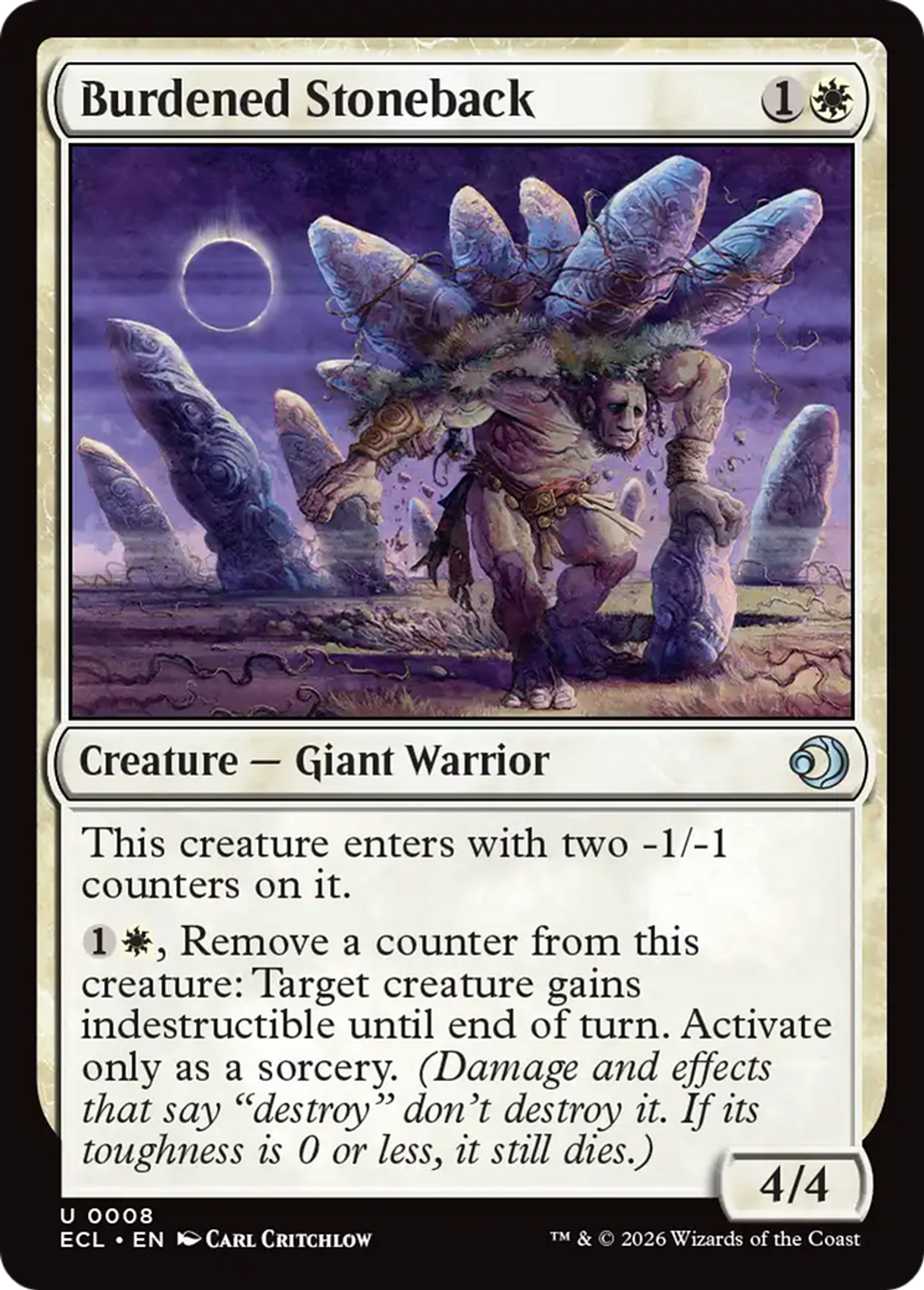 Burdened Stoneback — Lorwyn Eclipsed — Magic: The Gathering