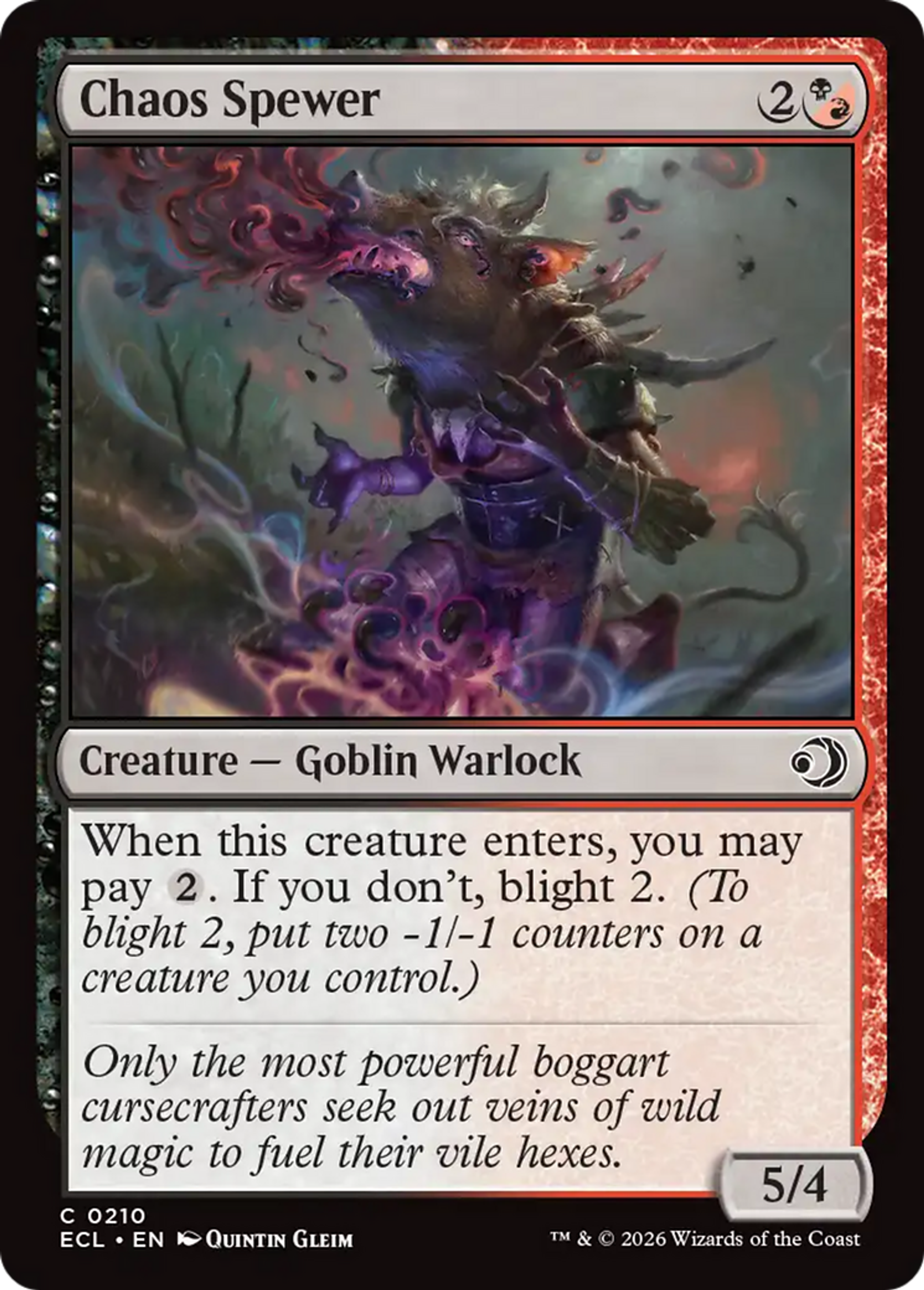 Cracheuse de chaos — Lorwyn Eclipsed — Magic: The Gathering