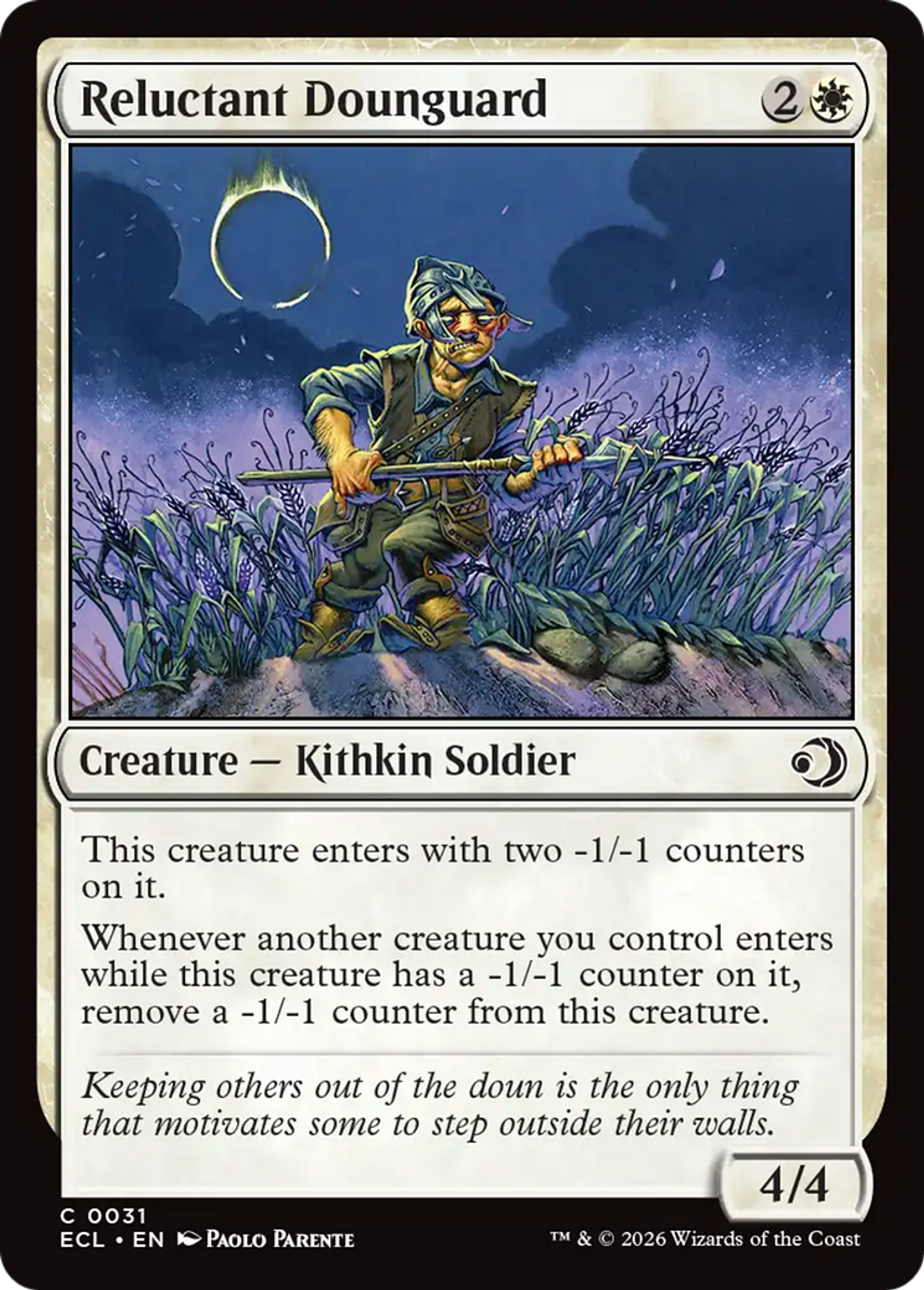 Garde de doune réticent — Lorwyn Eclipsed — Magic: The Gathering