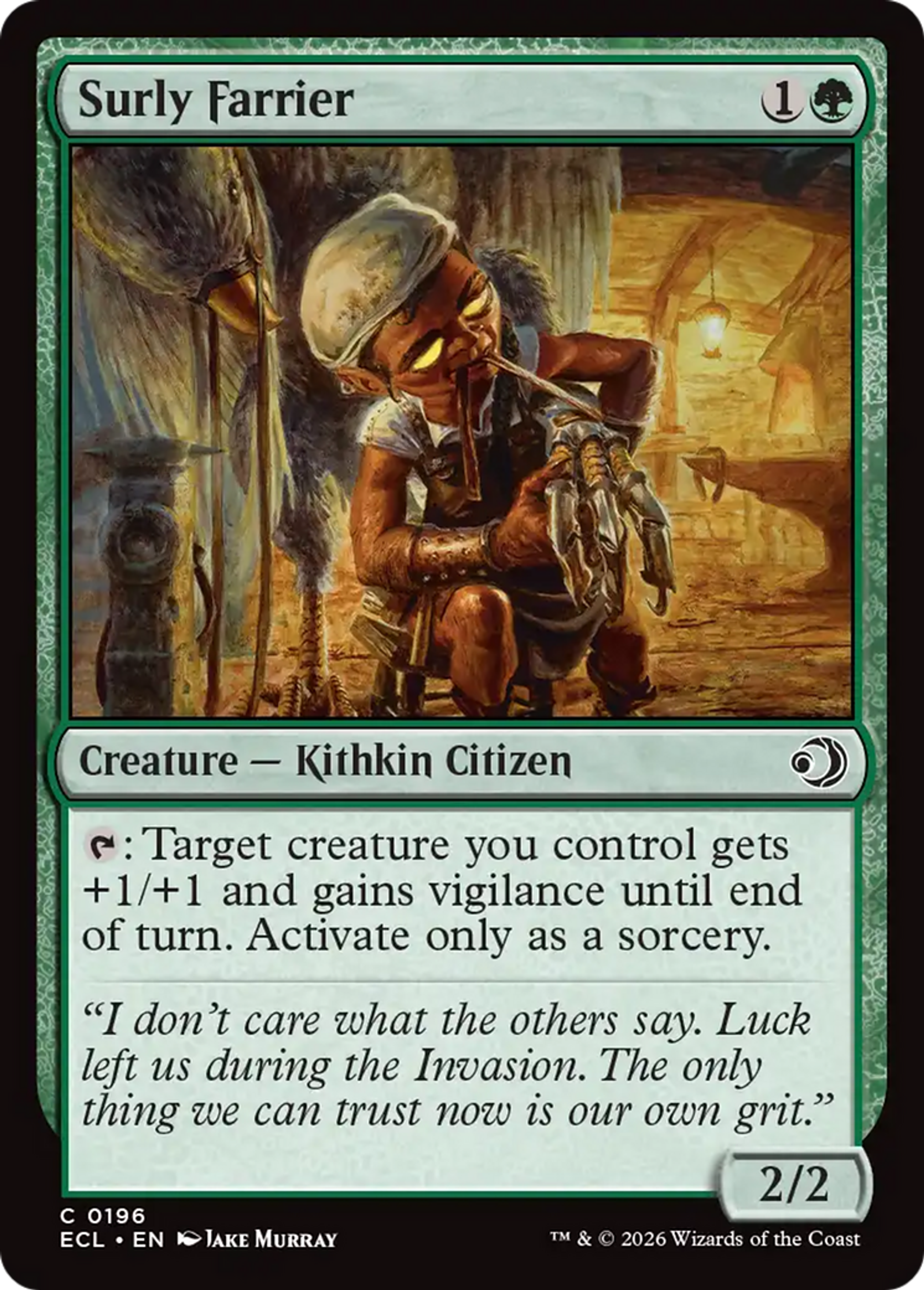 Maréchal-ferrant revêche — Lorwyn Eclipsed — Magic: The Gathering