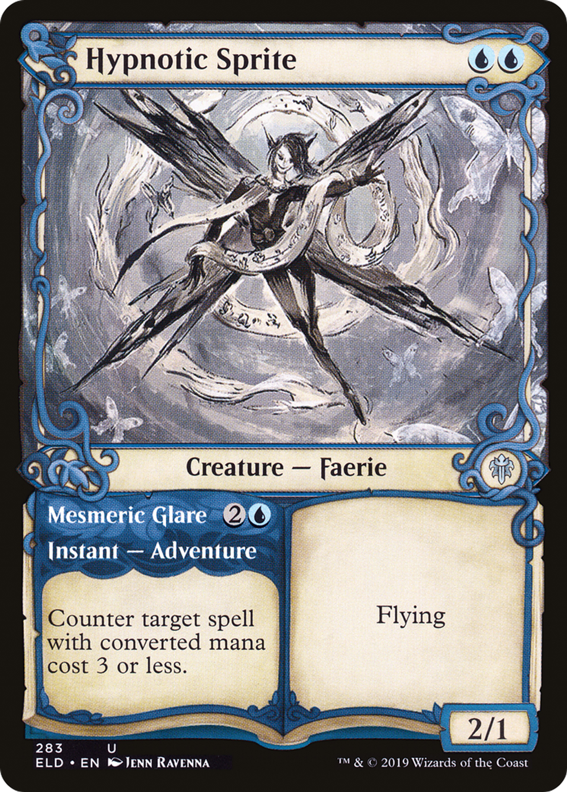 Hypnotic Sprite // Mesmeric Glare — Throne of Eldraine — Magic: The Gathering