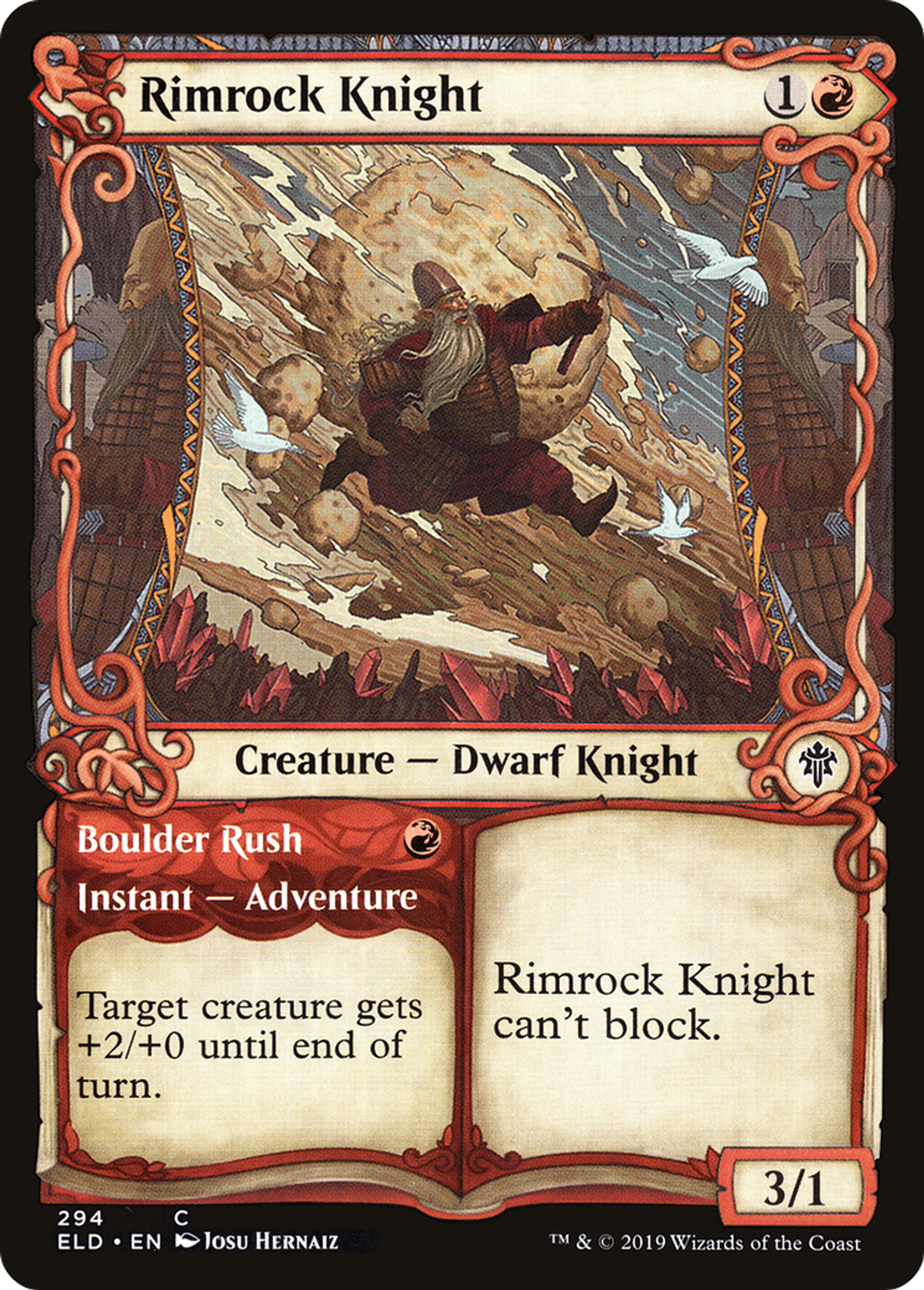 Rimrock Knight // Boulder Rush — Throne of Eldraine — Magic: The Gathering
