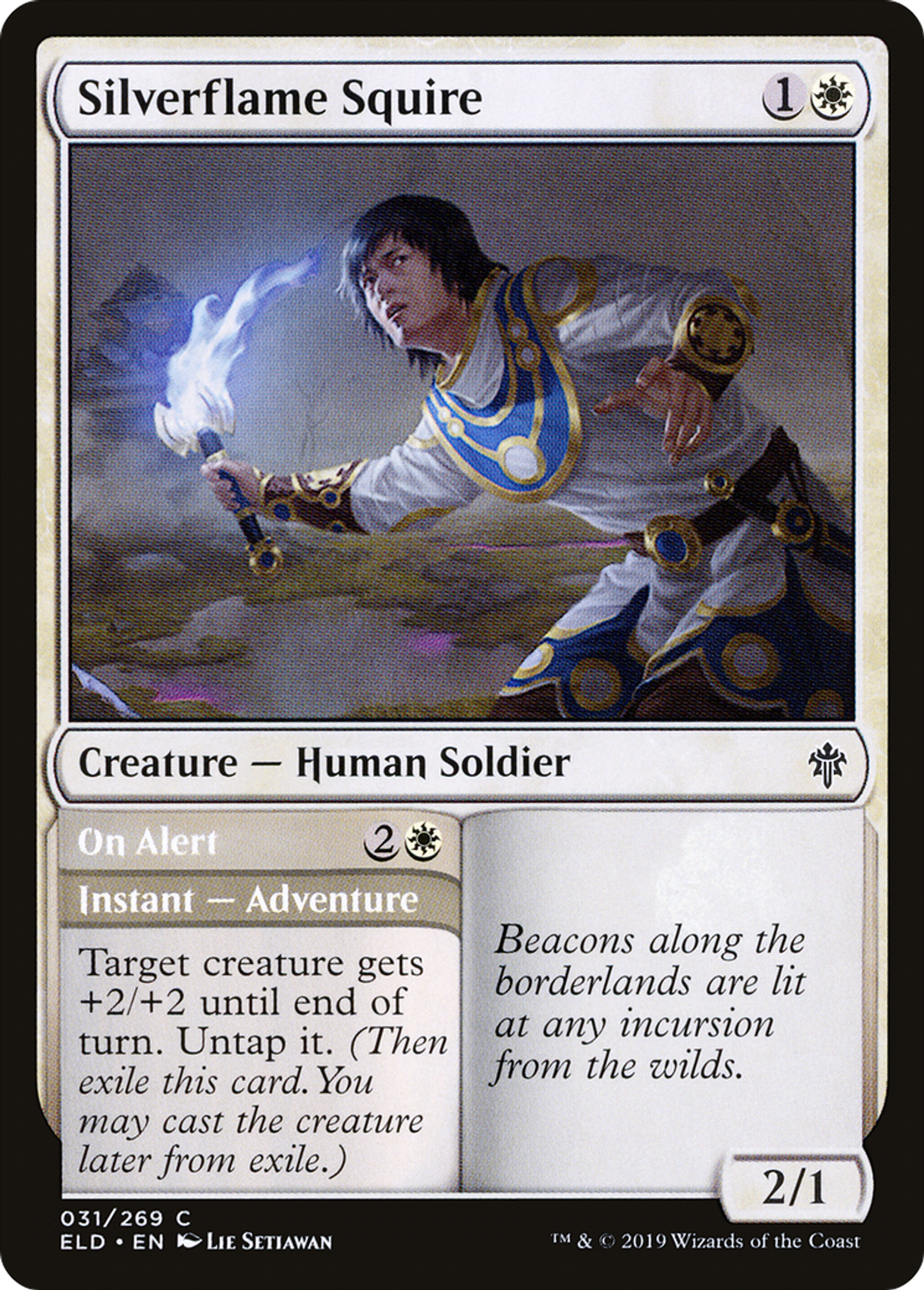 Silverflame Squire // On Alert — Throne of Eldraine — Magic: The Gathering