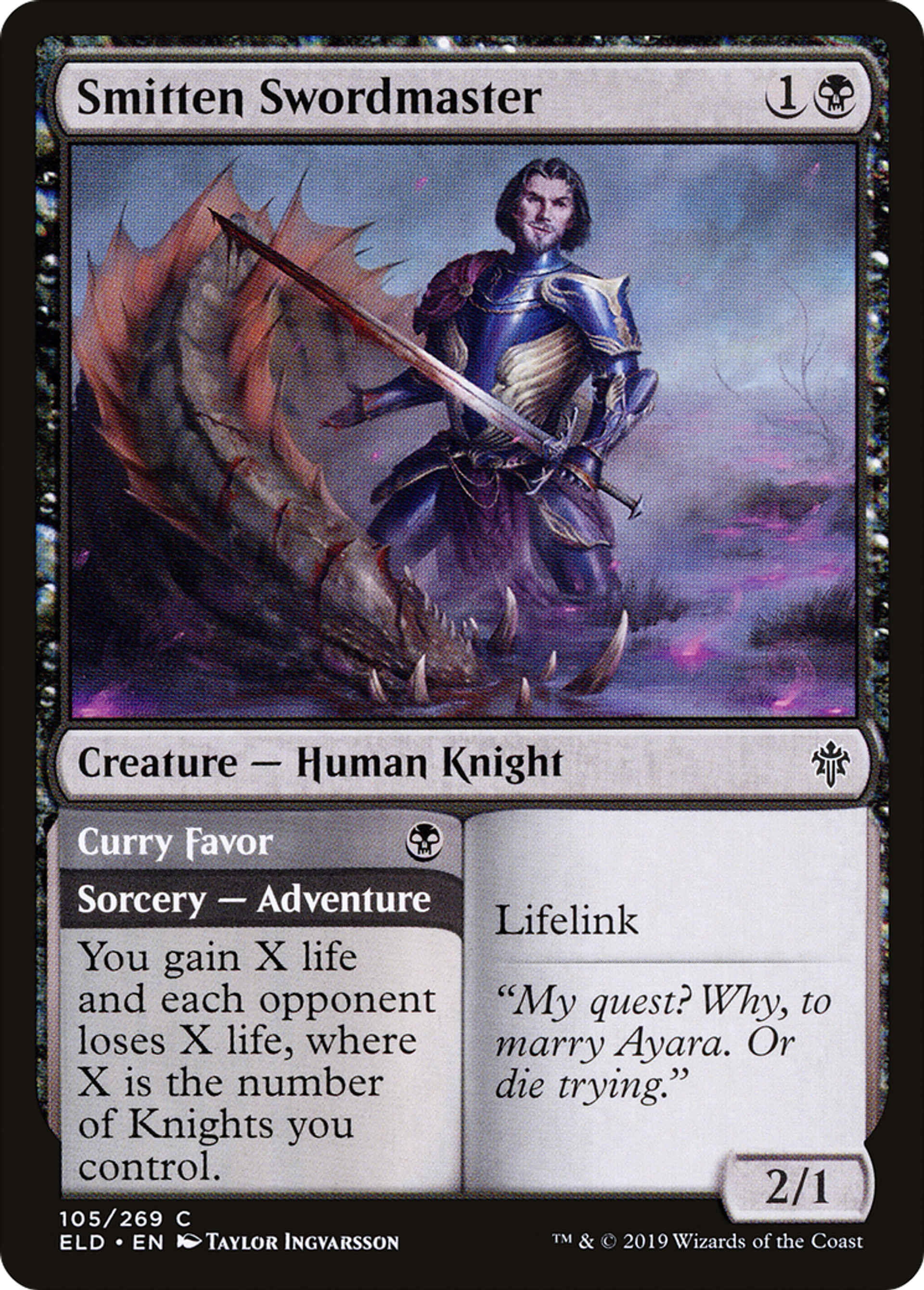 Maître d'épée amoureux // Bonnes grâces — Throne of Eldraine — Magic: The Gathering