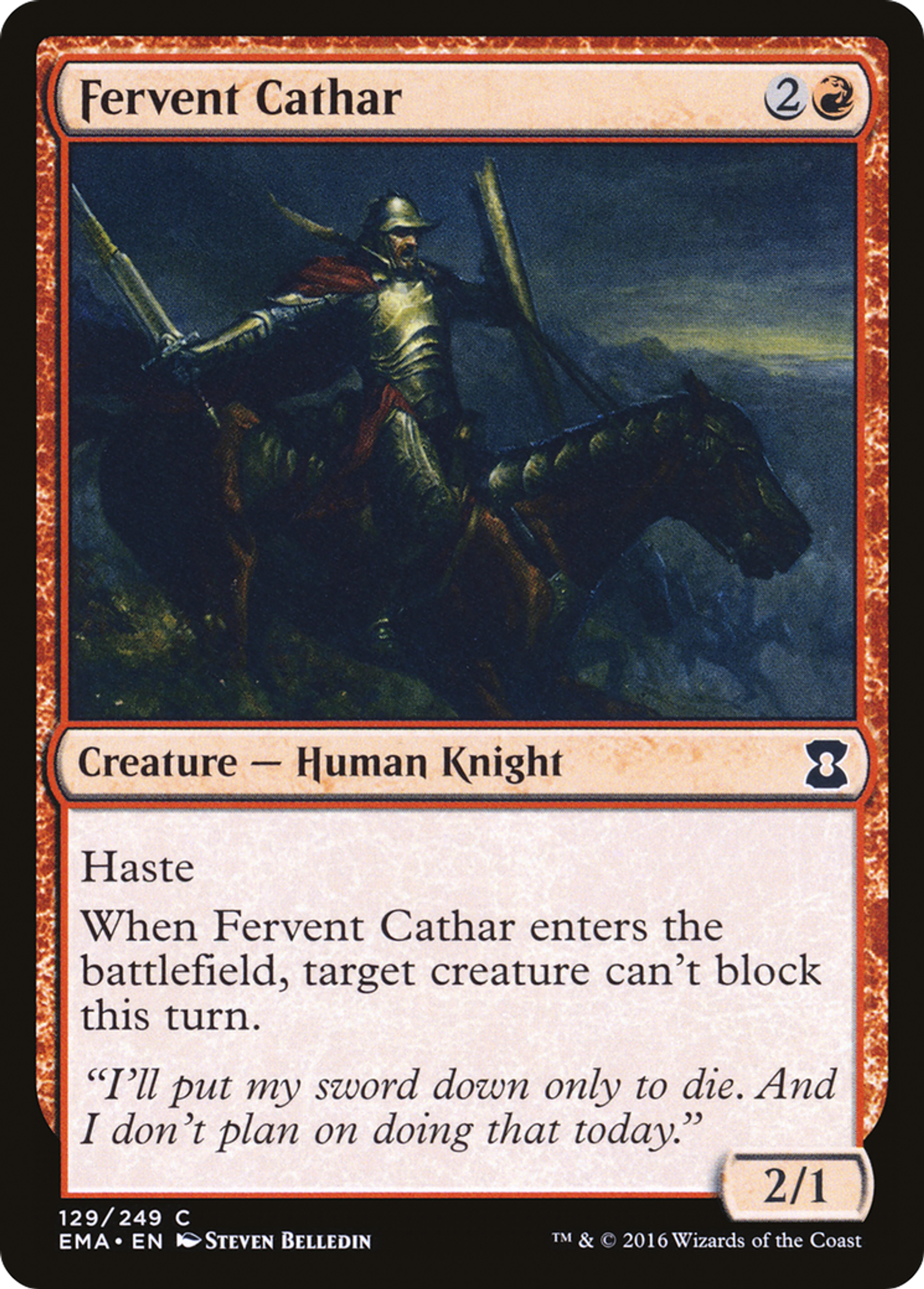 Fervent Cathar — Eternal Masters — Magic: The Gathering