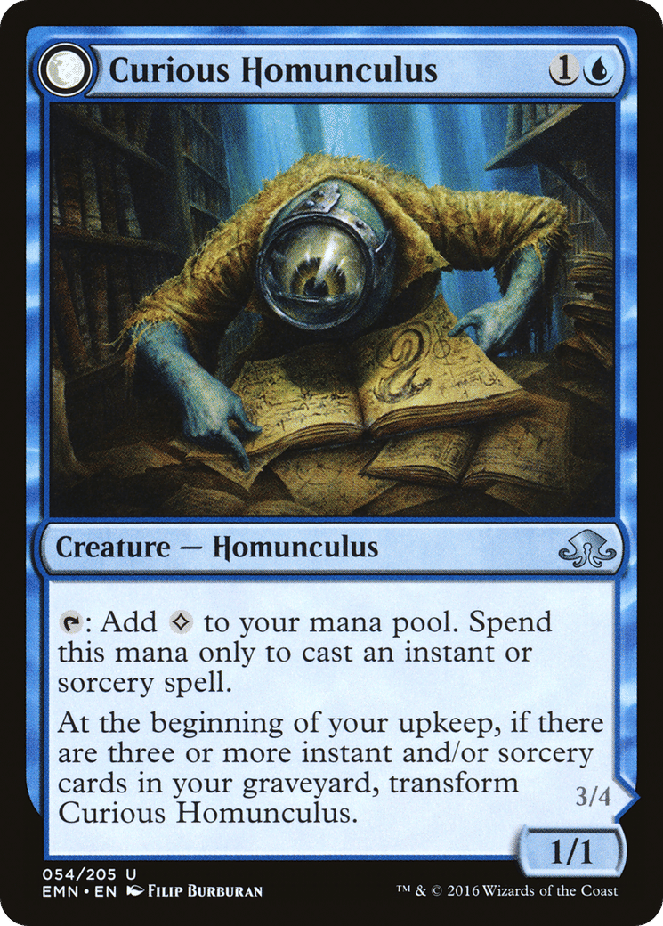 Curious Homunculus // Voracious Reader — Eldritch Moon — Magic: The Gathering