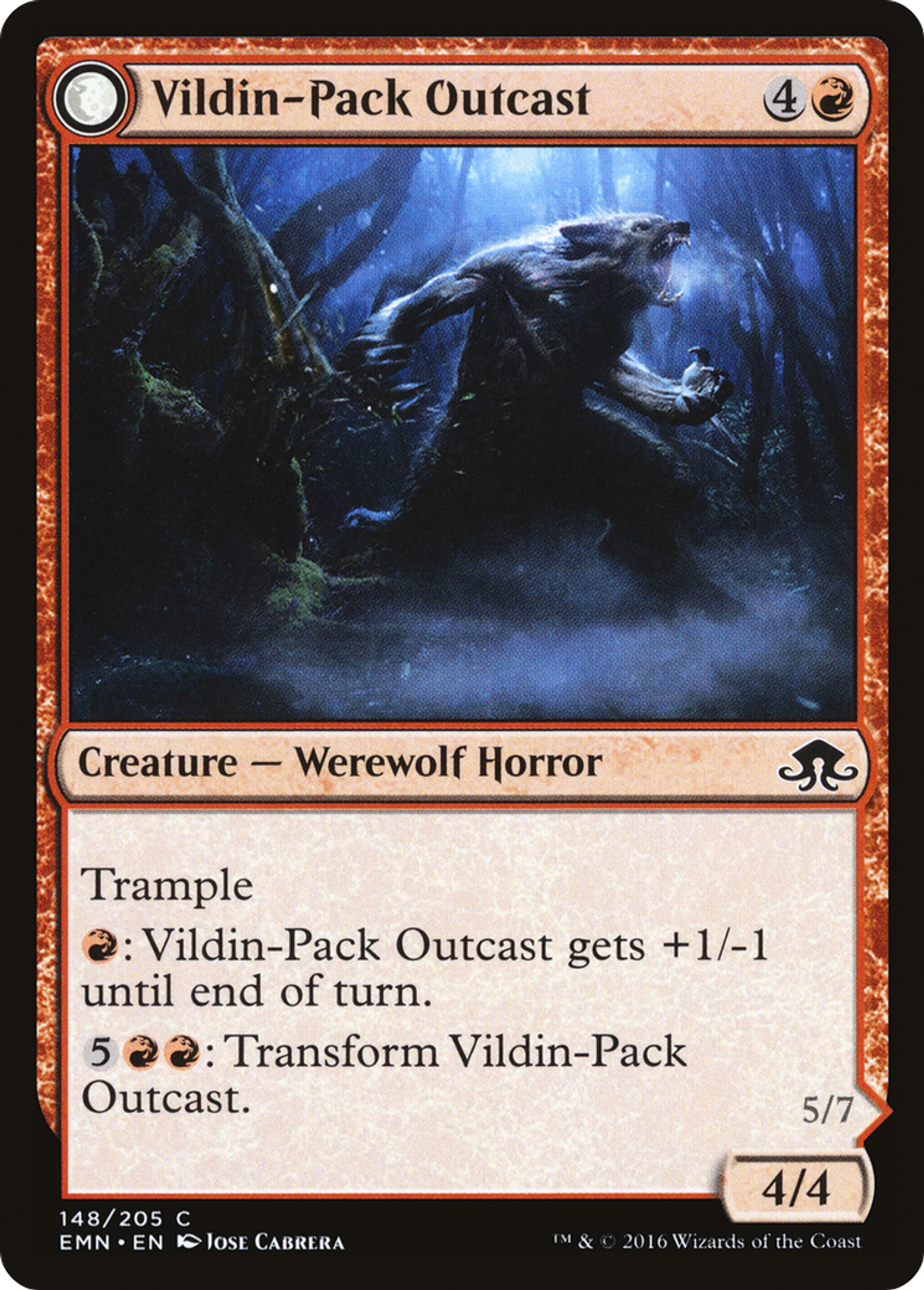 Proscrit de la meute Vildin // Frère de la meute de drones — Eldritch Moon — Magic: The Gathering