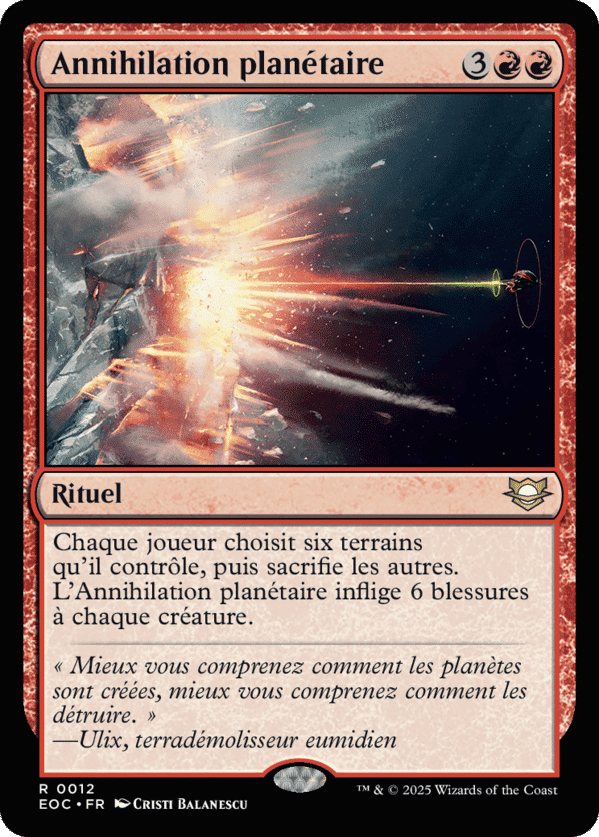 Annihilation planétaire — Edge of Eternities Commander — Magic: The Gathering