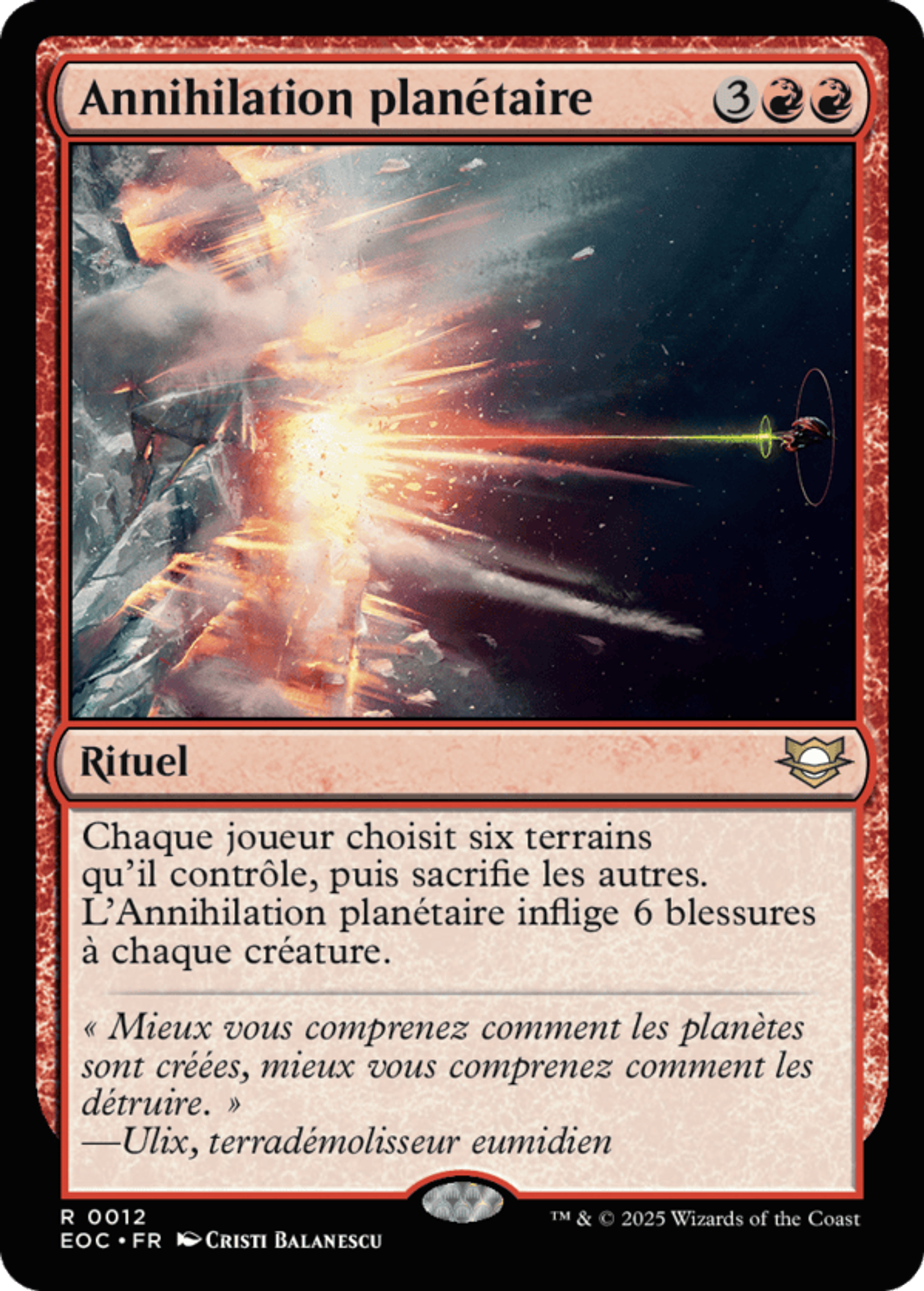 Annihilation planétaire — Edge of Eternities Commander — Magic: The Gathering