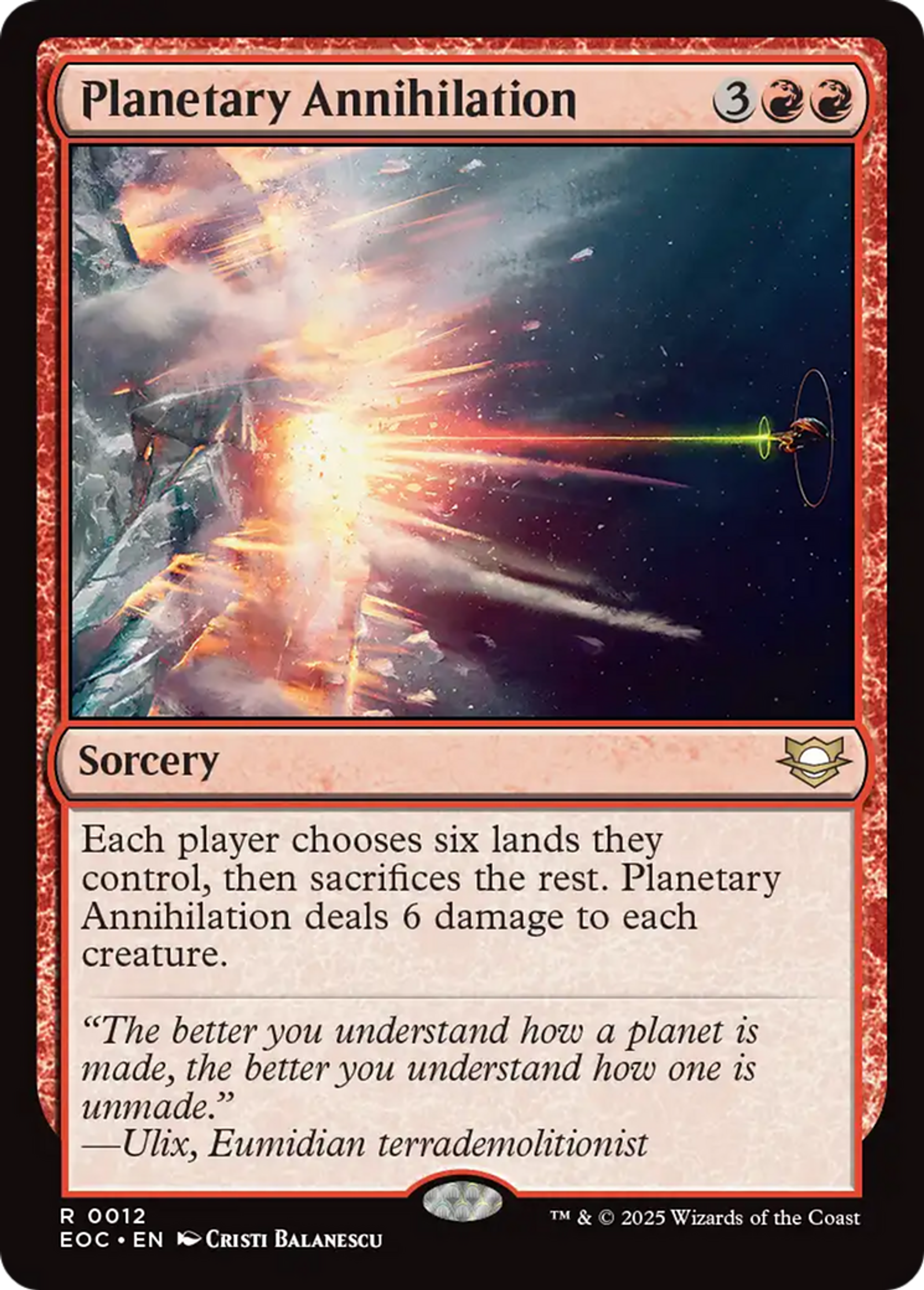 Planetary Annihilation — Edge of Eternities Commander — Magic: The Gathering