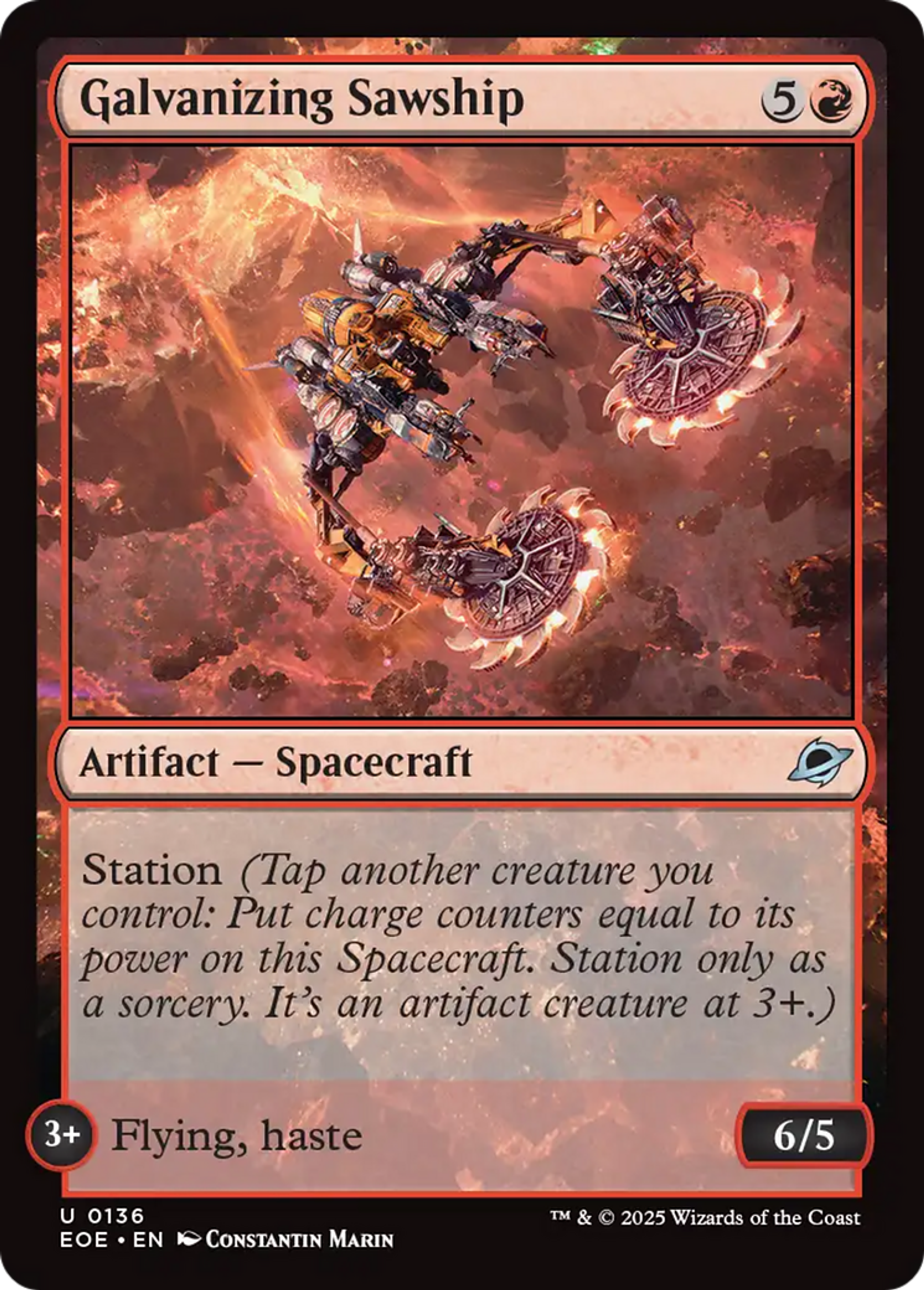 Vaisseau à scies zingant — Edge of Eternities — Magic: The Gathering