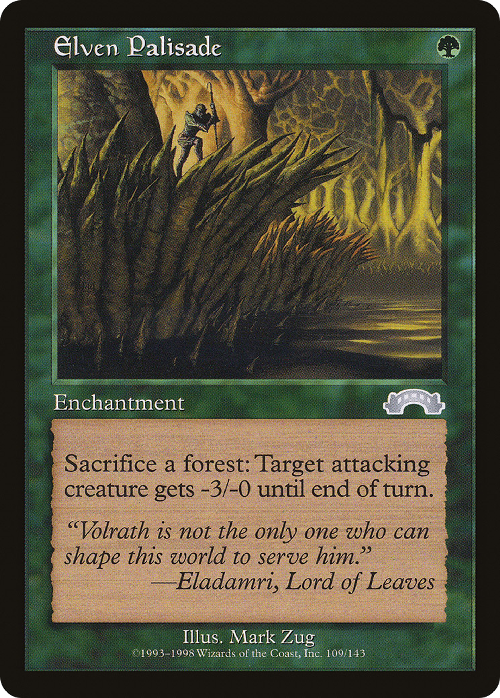 Palissade elfique — Exodus — Magic: The Gathering