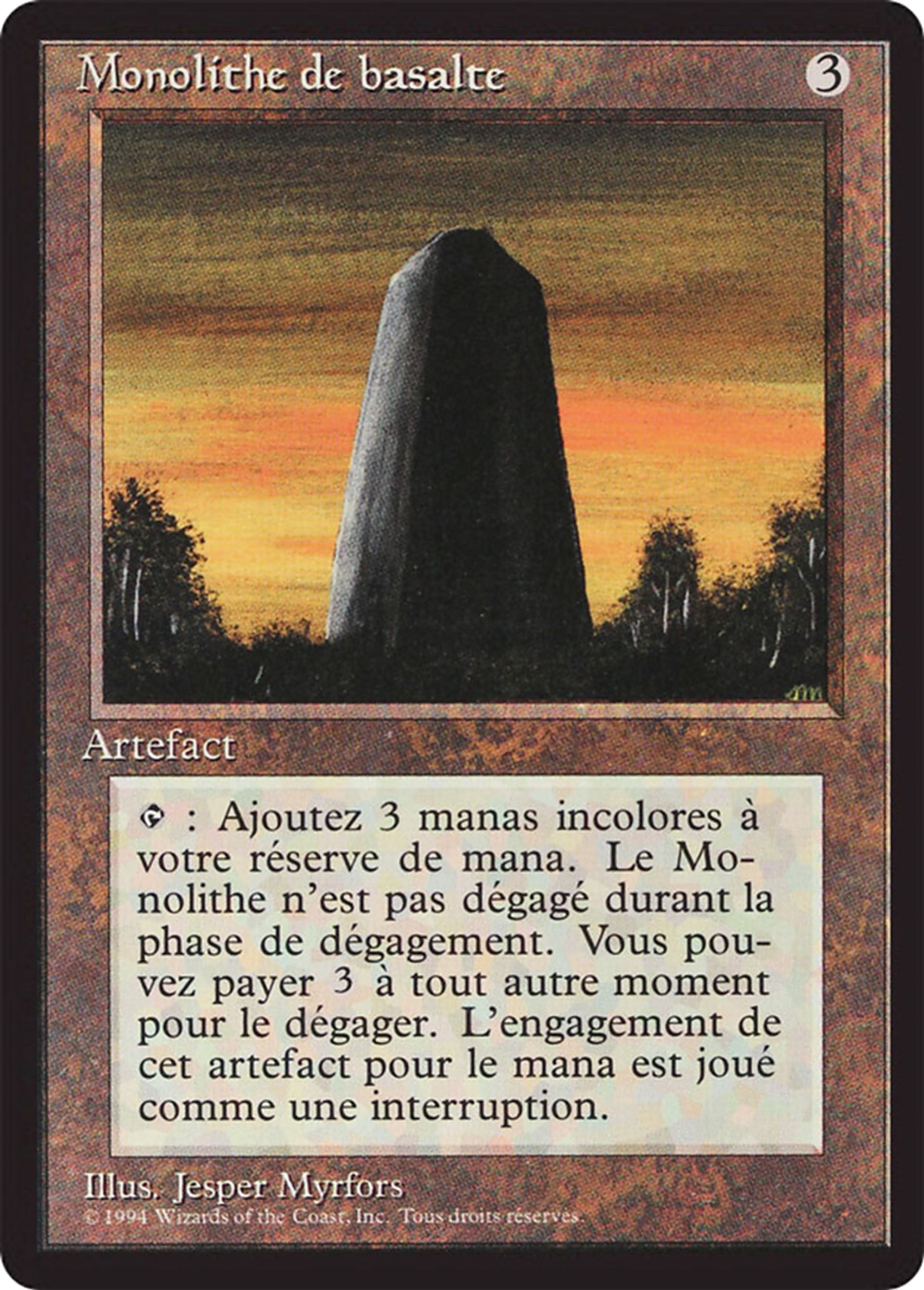 Monolithe de basalte — Foreign Black Border — Magic: The Gathering