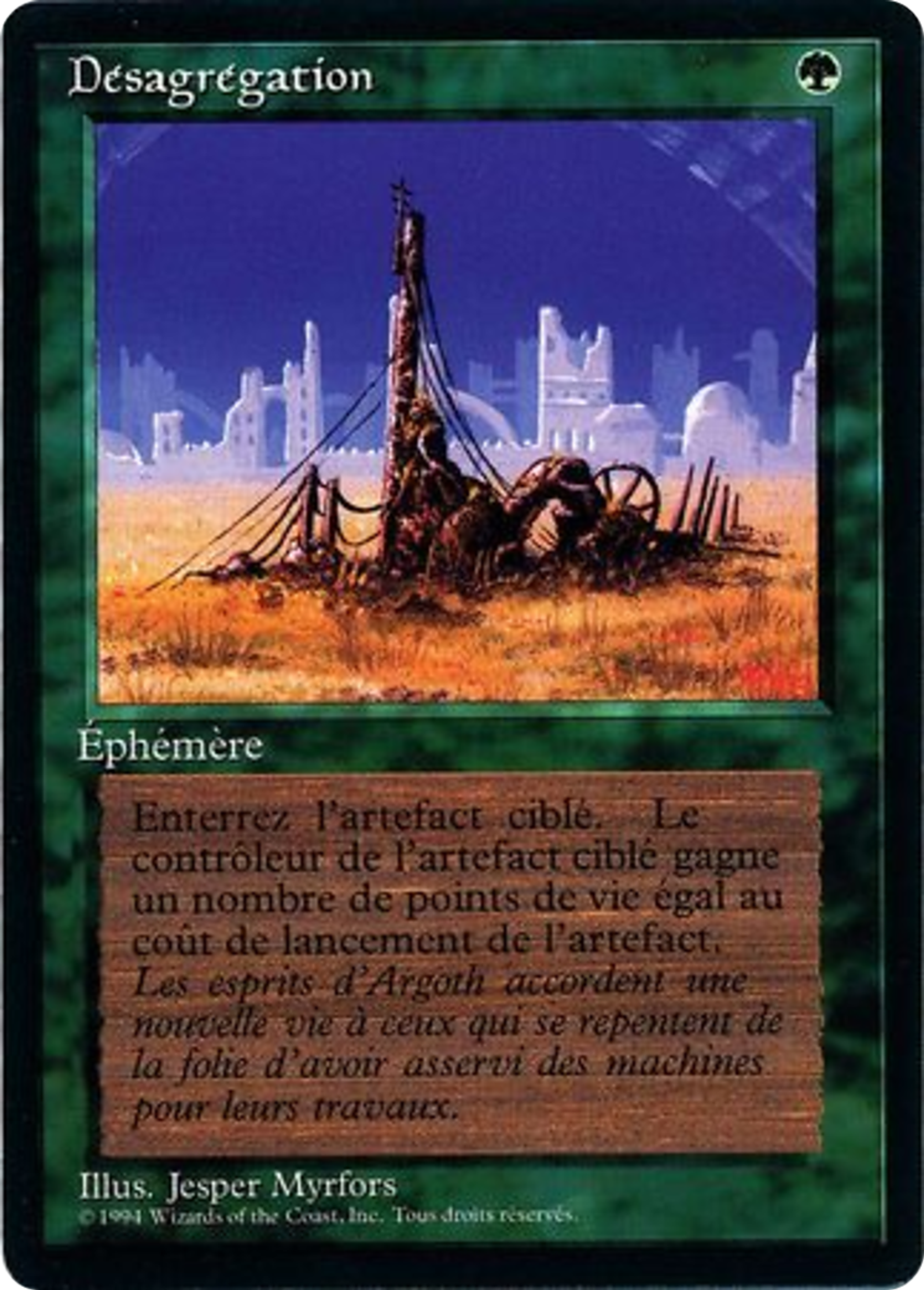 Crumble — Foreign Black Border — Magic: The Gathering