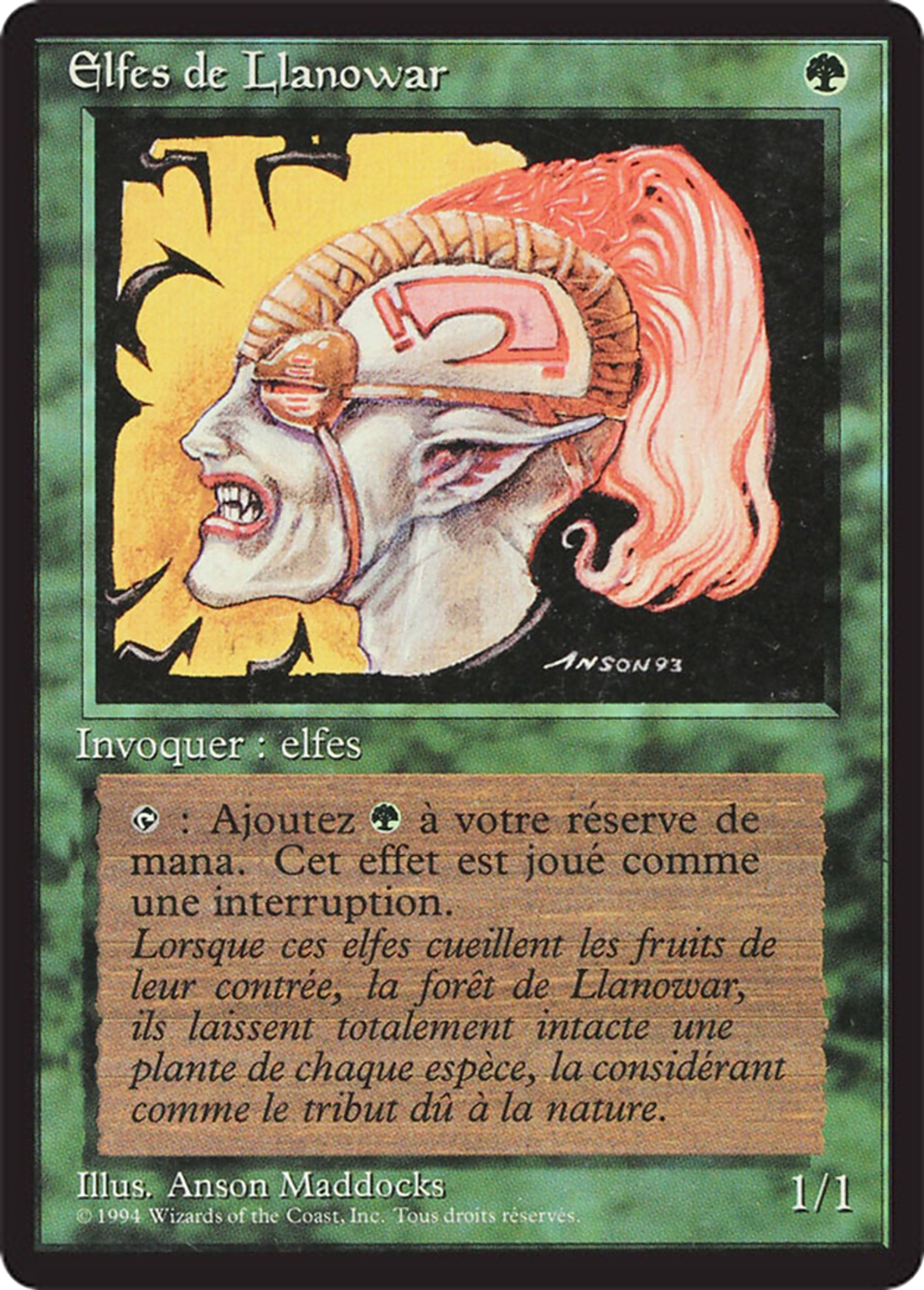 Elfes de Llanowar — Foreign Black Border — Magic: The Gathering