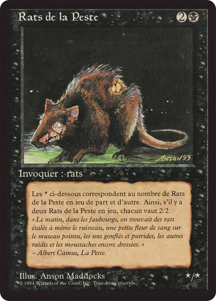 Plague Rats — Foreign Black Border — Magic: The Gathering