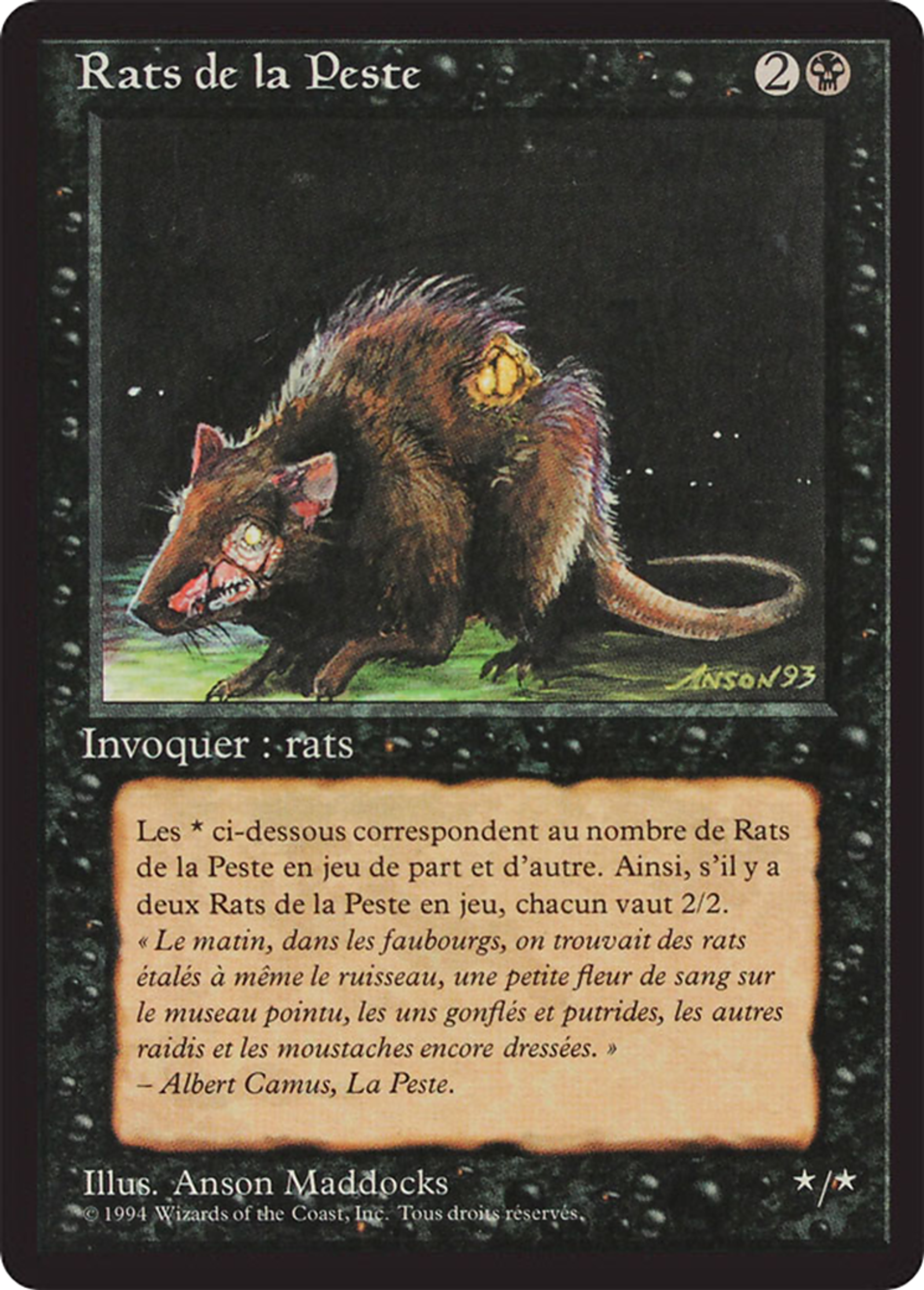 Plague Rats — Foreign Black Border — Magic: The Gathering