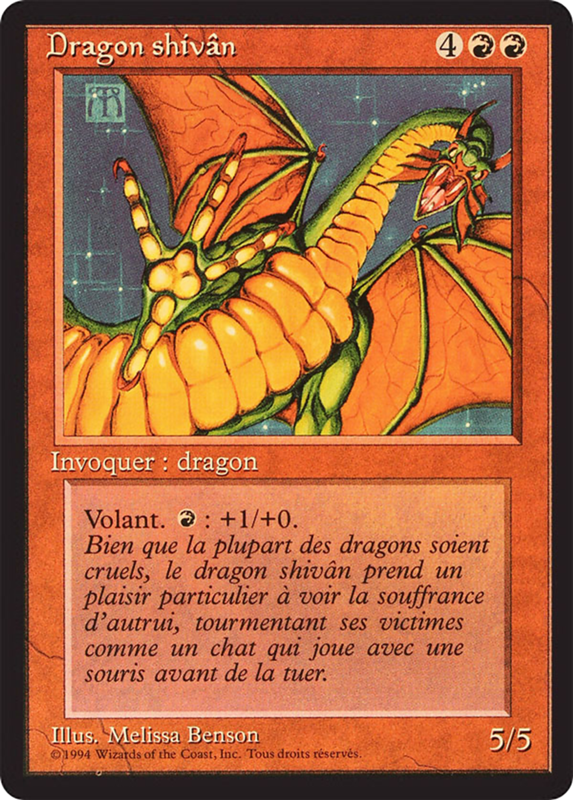 Shivan Dragon — Foreign Black Border — Magic: The Gathering